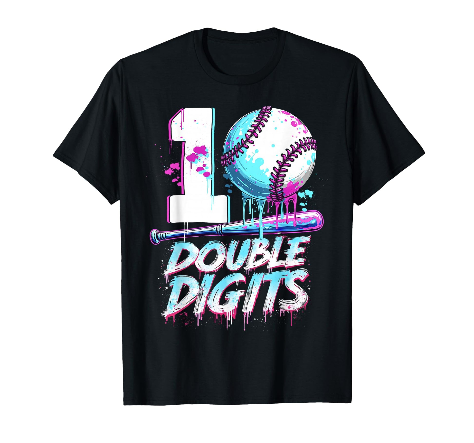 Baseball 10 Years Old Birthday Double T-Shirt - Streetwear Style Men Women - T-Shirt, Sweatshirt, Hoodie