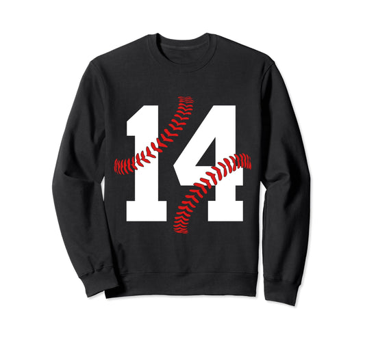 14 Years Baseball 14Th Birthday Sweatshirt - Aesthetic Graphic Men Women - T-Shirt, Sweatshirt, Hoodie