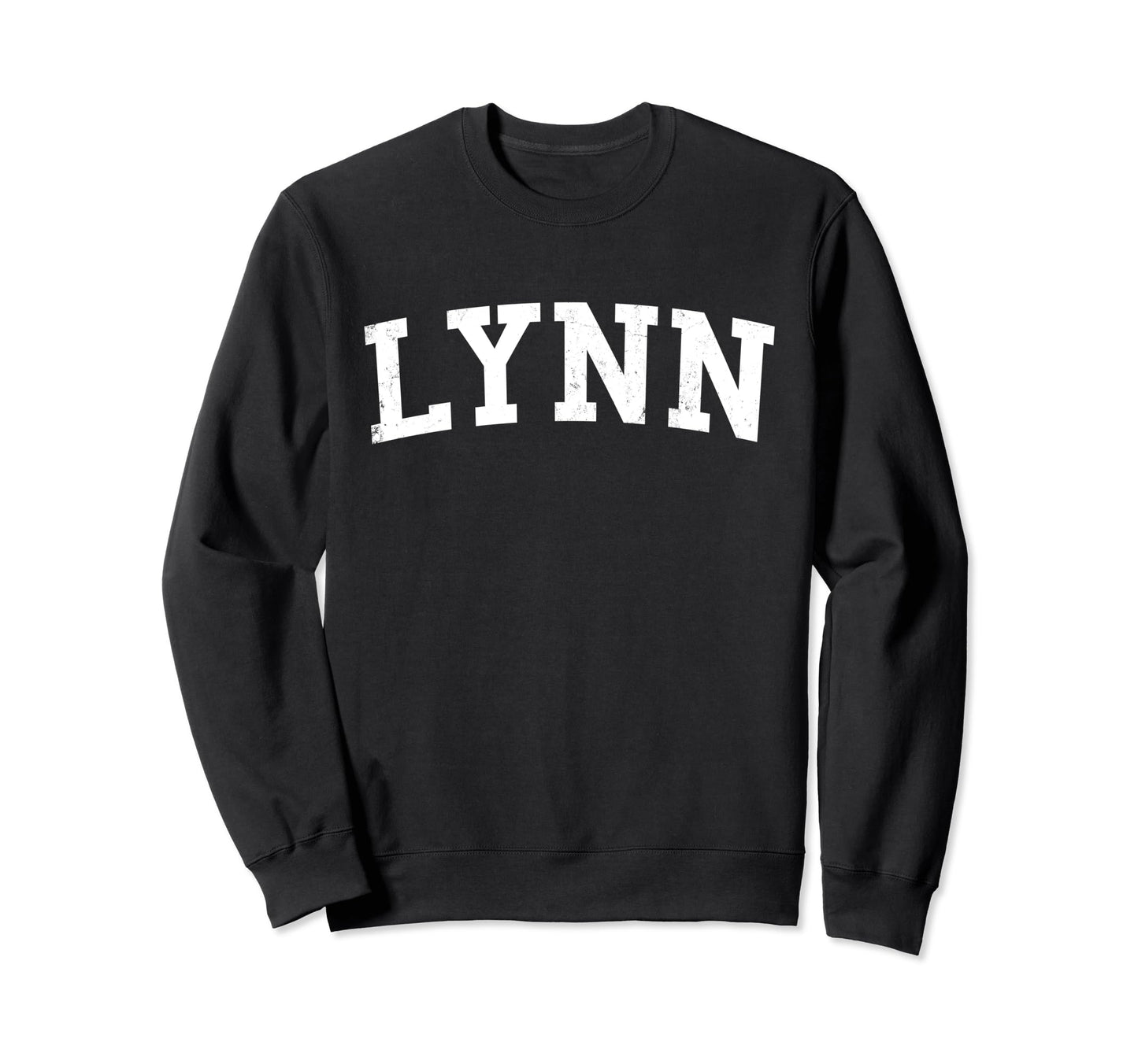 Lynn Ma Distressed White Varsity Sweatshirt - Graphic Print Unisex - T-Shirt, Sweatshirt, Hoodie