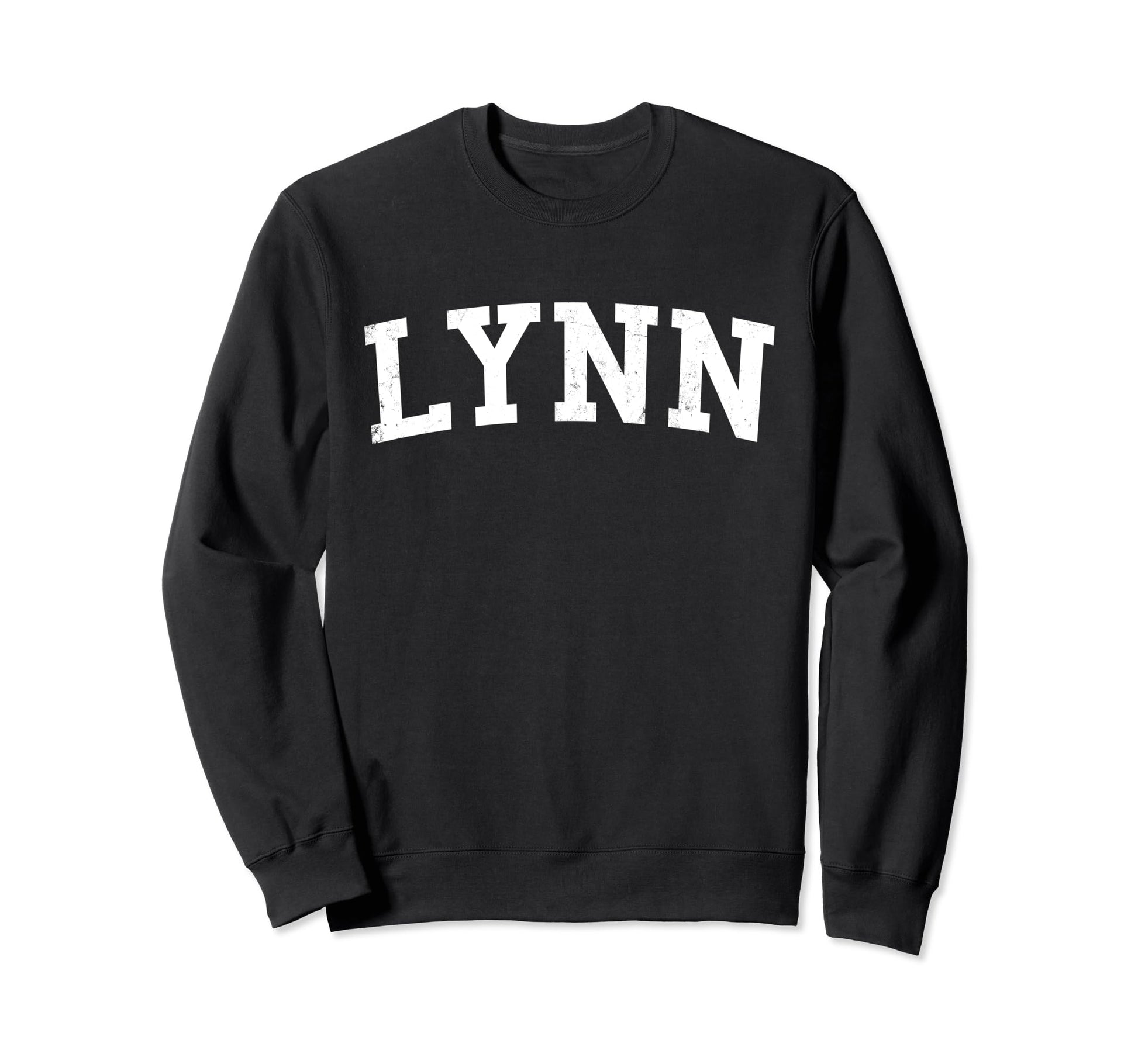 Lynn Ma Distressed White Varsity Sweatshirt - Graphic Print Unisex - T-Shirt, Sweatshirt, Hoodie