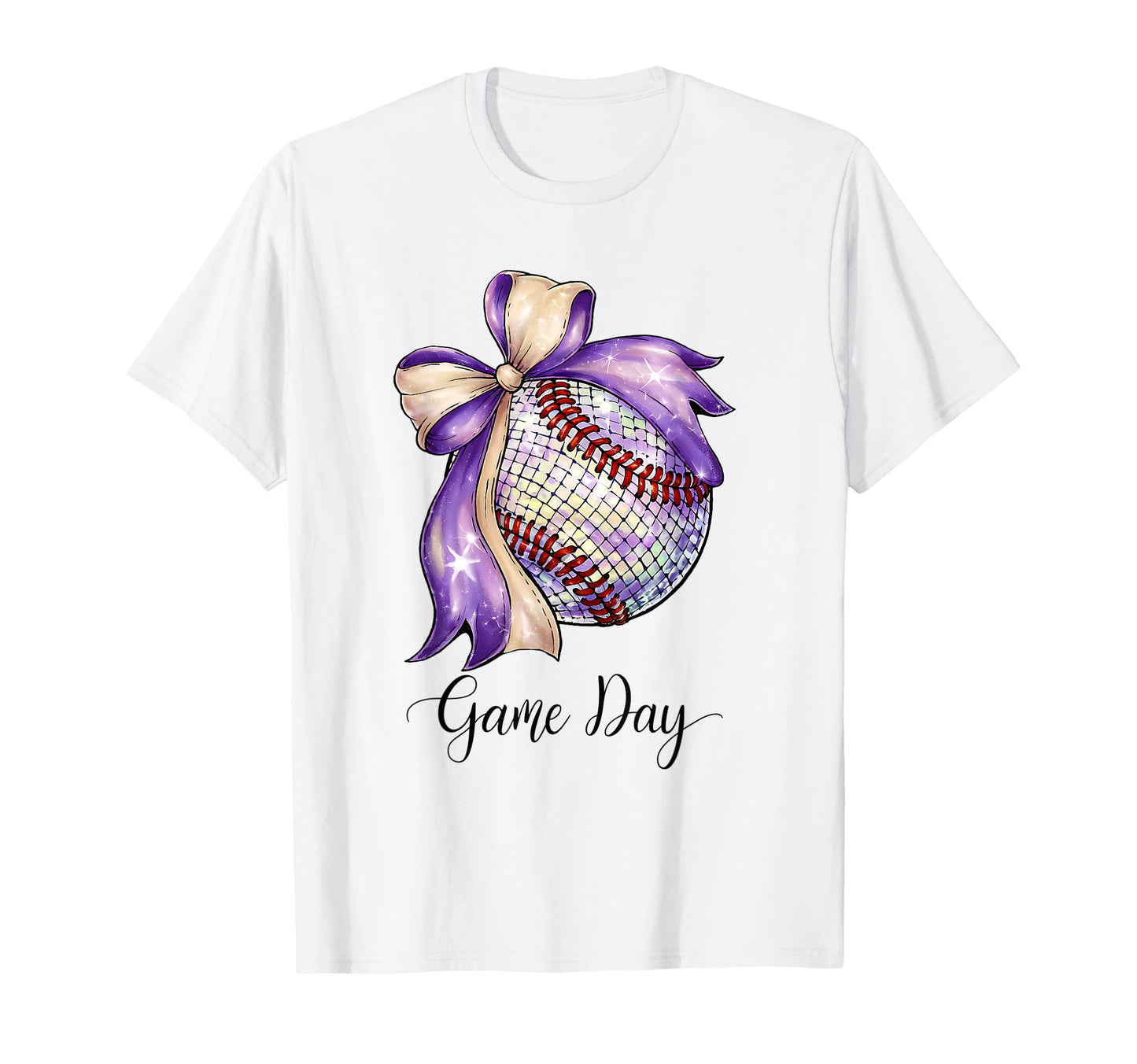 Baseball Coquette Bow Baseball Game Day T-Shirt - Unique Graphic Unisex - T-Shirt, Sweatshirt, Hoodie