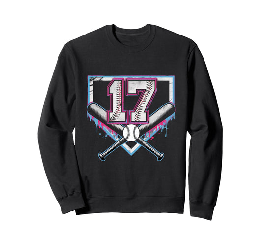 17Th Birthday Baseball Home Ice Sweatshirt - Unique Graphic for Adults - T-Shirt, Sweatshirt, Hoodie