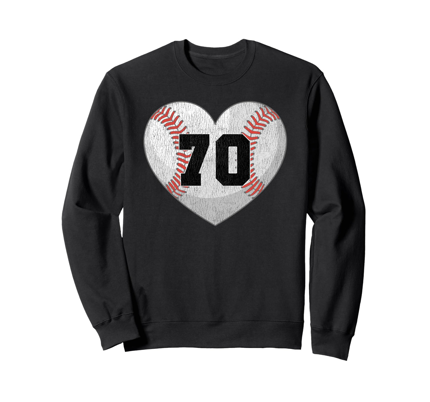 Baseball Number 70 Distressed Sweatshirt - Minimalist Print Men Women - T-Shirt, Sweatshirt, Hoodie