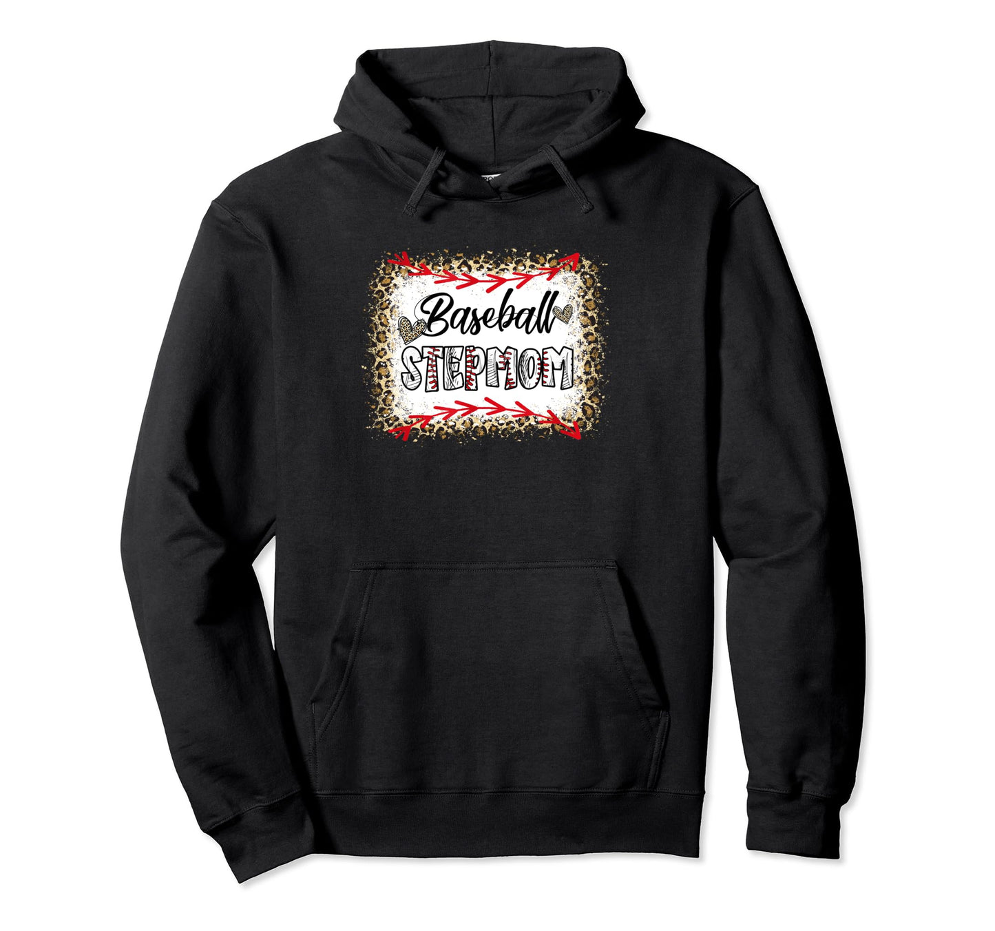 Funny Baseball Stepmom Leopard Hoodie - Casual Everyday Wear for Adults - T-Shirt, Sweatshirt, Hoodie