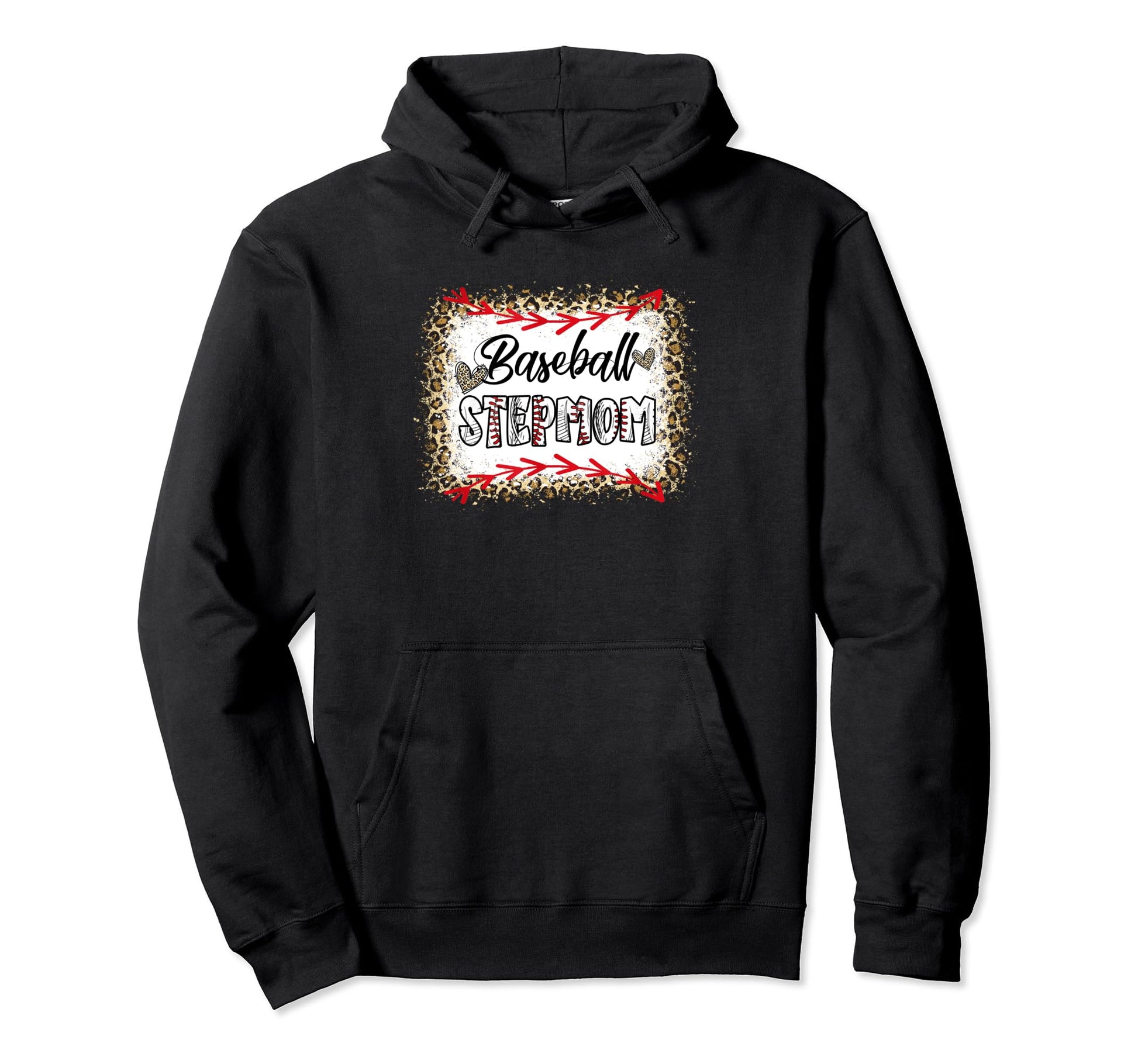 Funny Baseball Stepmom Leopard Hoodie - Casual Everyday Wear for Adults - T-Shirt, Sweatshirt, Hoodie