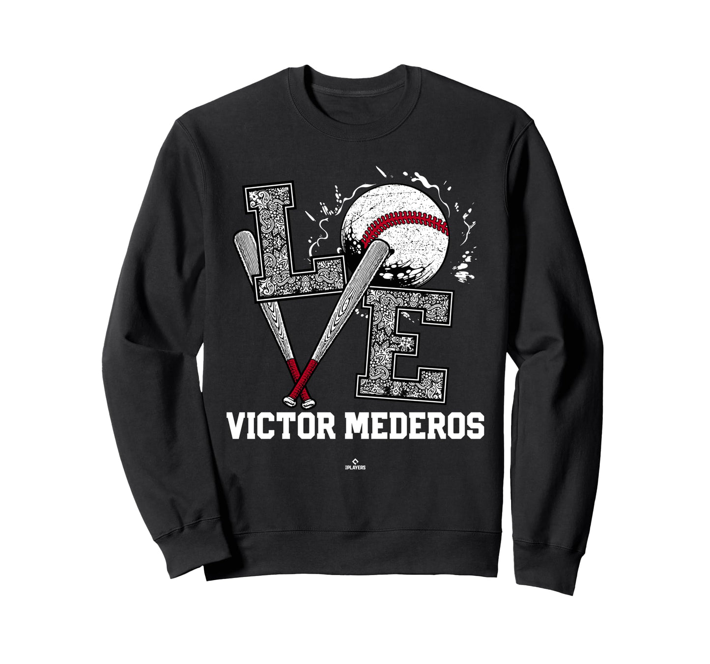 Distressed Baseball Love Victor Sweatshirt - Minimalist Print for Adults - T-Shirt, Sweatshirt, Hoodie