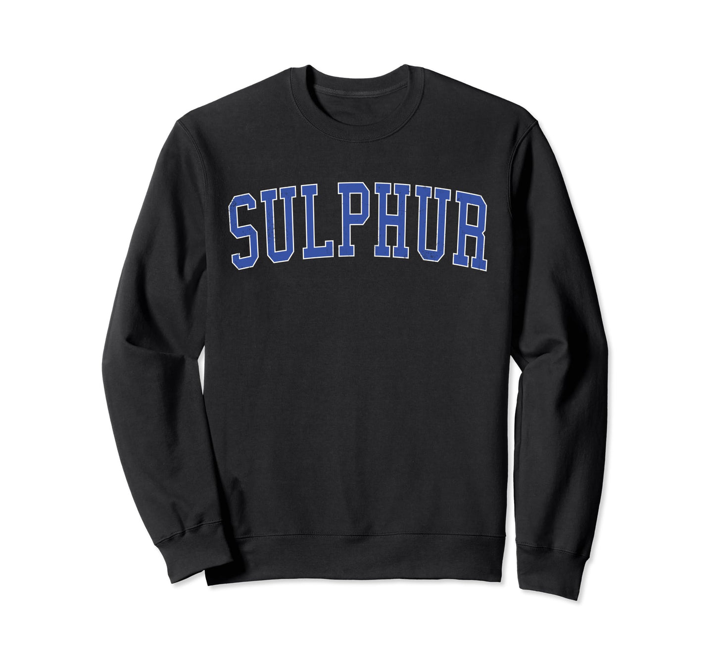Sulphur La Distressed Blue Varsity Sweatshirt - Graphic Print Men Women - T-Shirt, Sweatshirt, Hoodie