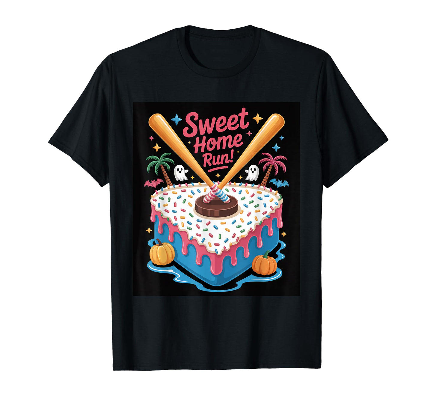 Sweet Home Run Halloween Baseball T-Shirt - Casual Everyday Wear Men Women - T-Shirt, Sweatshirt, Hoodie