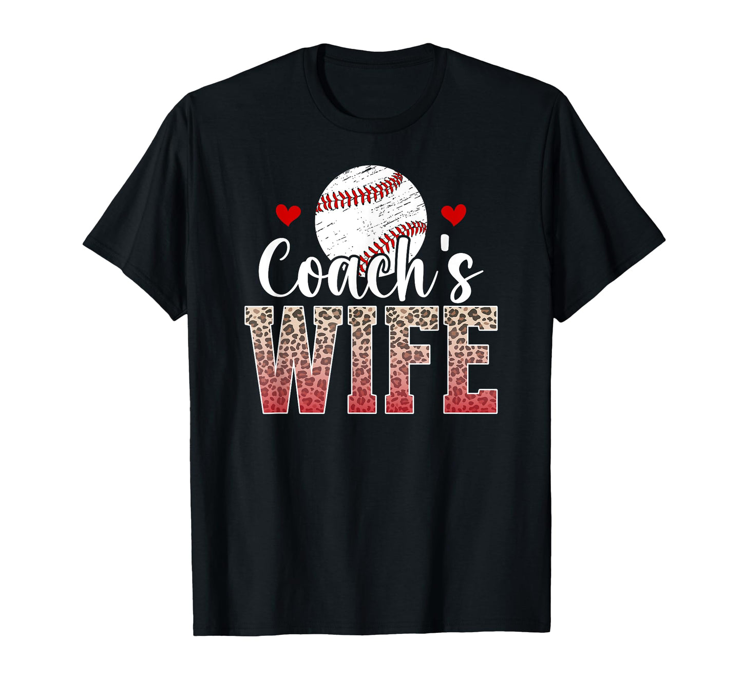 Baseball Coachs Wife Leopard Wife T-Shirt - Trendy Graphic for Adults - T-Shirt, Sweatshirt, Hoodie