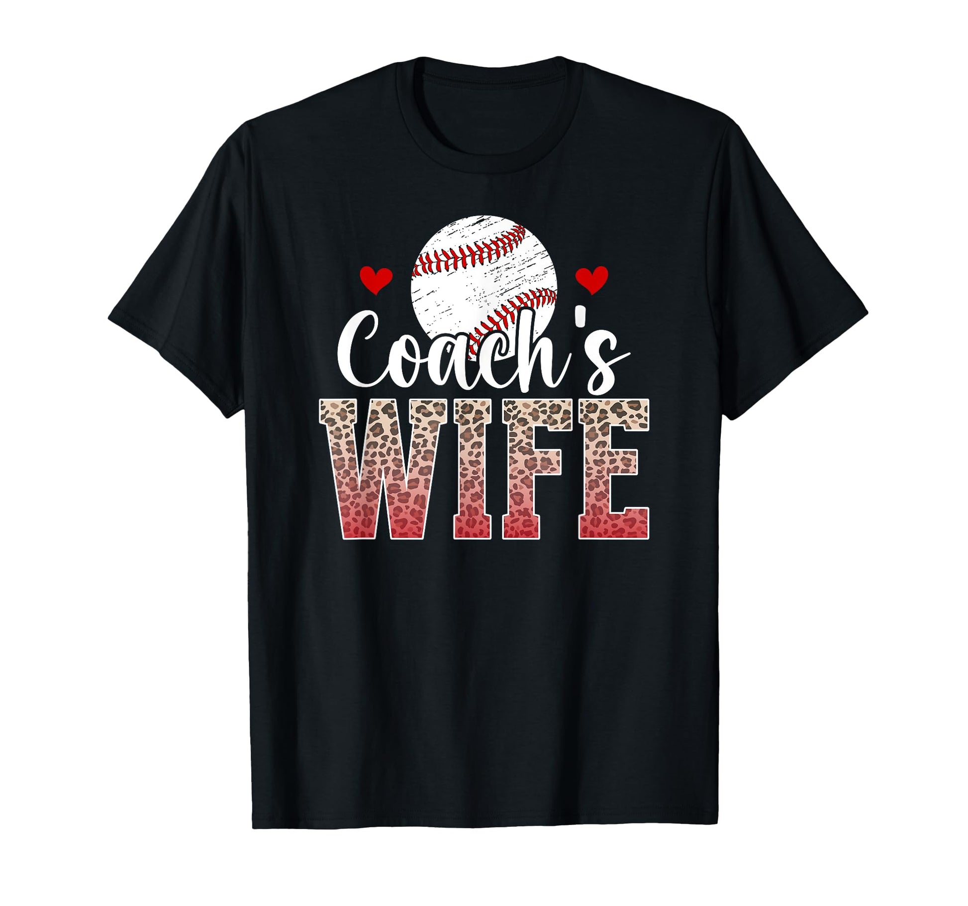 Baseball Coachs Wife Leopard Wife T-Shirt - Trendy Graphic for Adults - T-Shirt, Sweatshirt, Hoodie