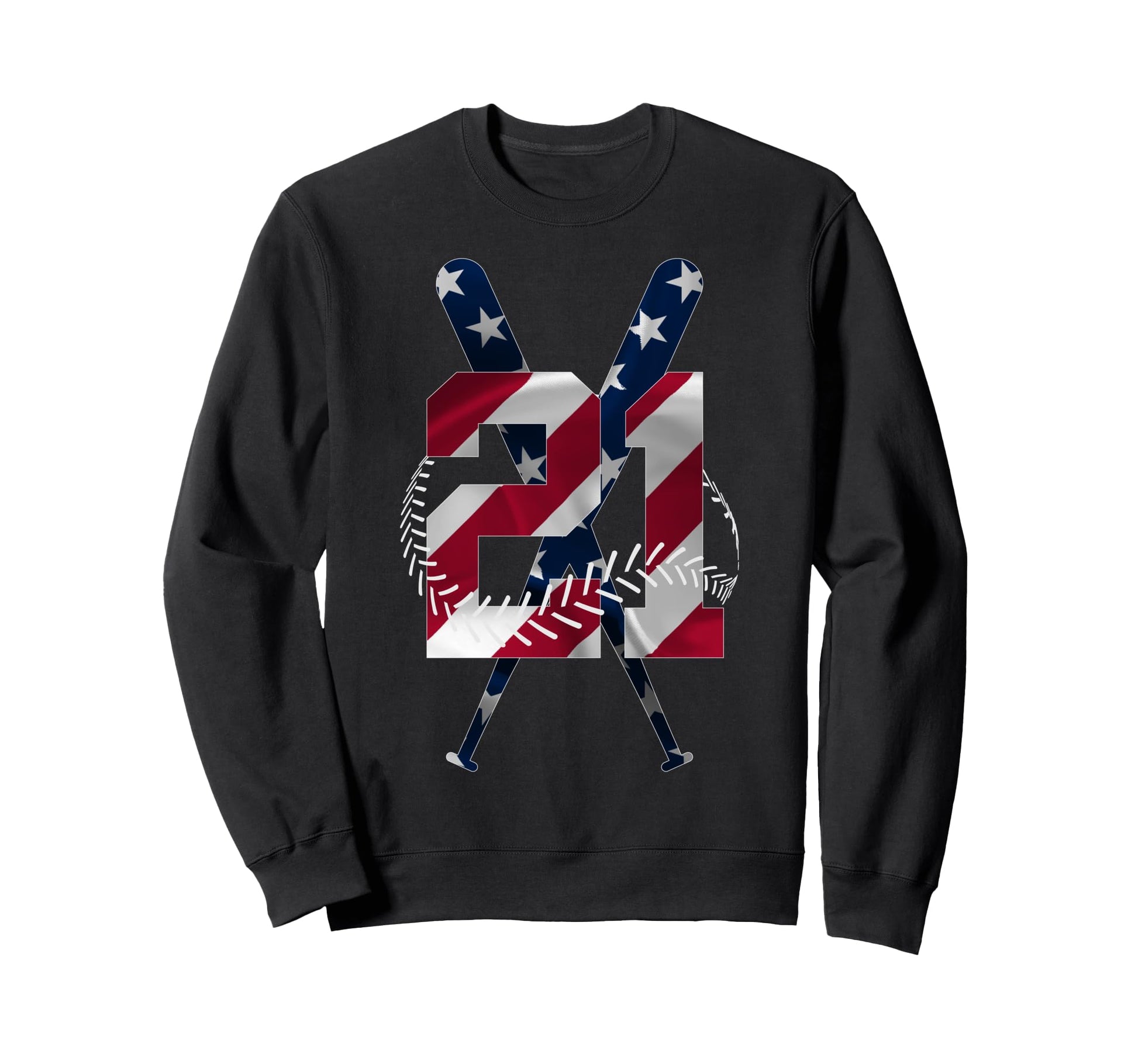Number 21 Years Baseball 21St Sweatshirt - Novelty Apparel Men Women - T-Shirt, Sweatshirt, Hoodie