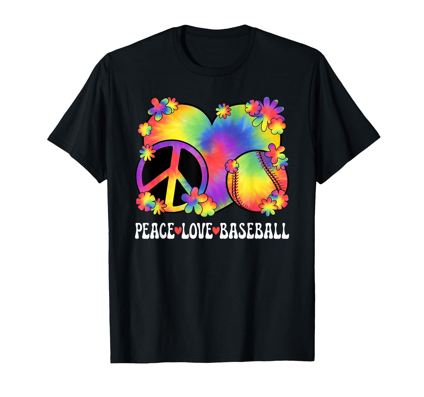 Peace Love Baseball Lover 60S 70S T-Shirt - Casual Everyday Wear Unisex - T-Shirt, Sweatshirt, Hoodie