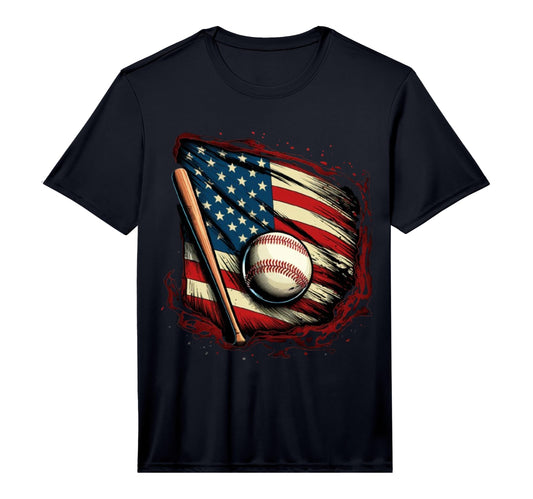 American Flag Baseball Fan T-Shirt - Casual Everyday Wear Unisex - T-Shirt, Sweatshirt, Hoodie