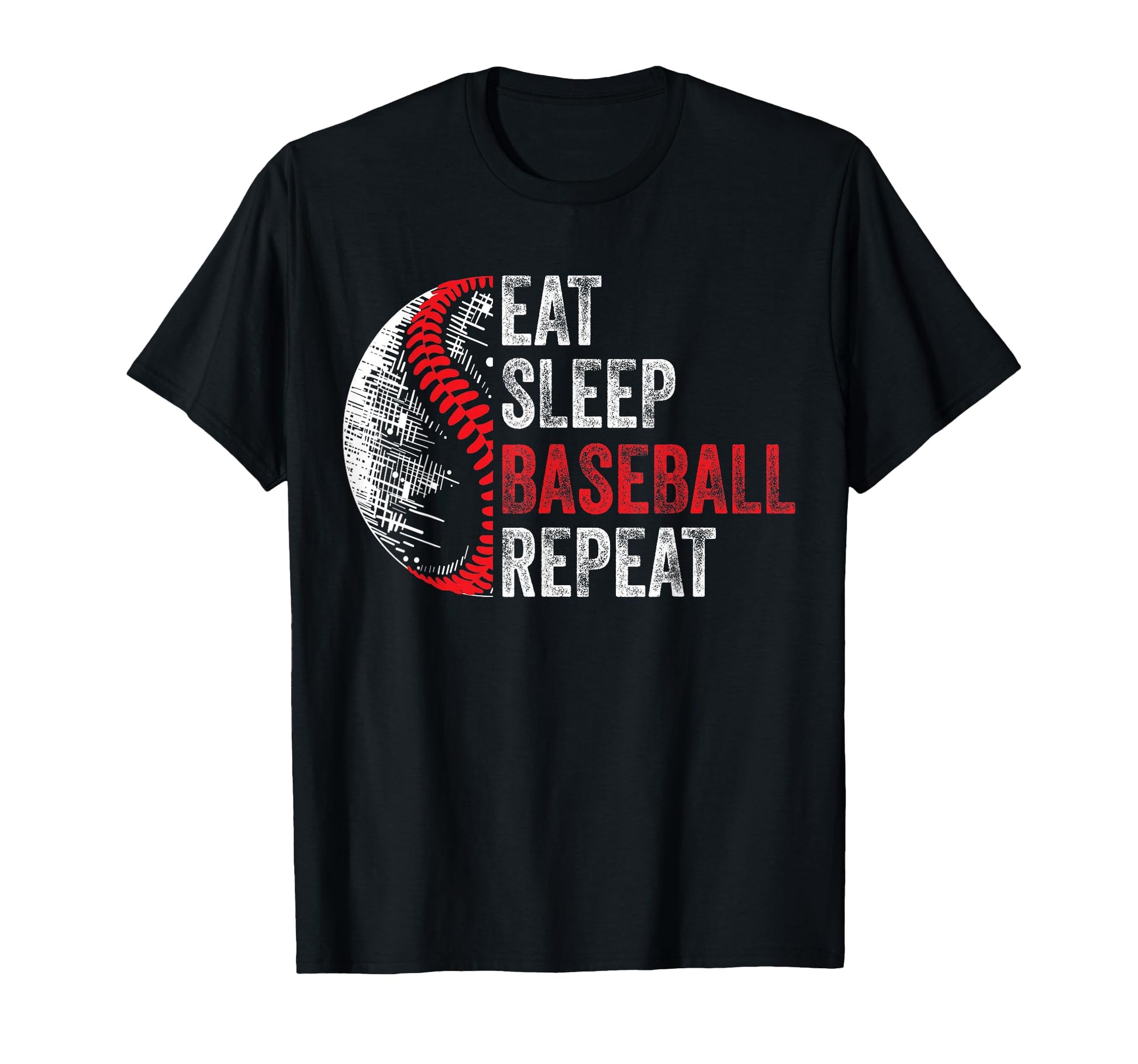 Eat Sleep Baseball Repeat Funny T-Shirt - Custom Art Print for Adults - T-Shirt, Sweatshirt, Hoodie