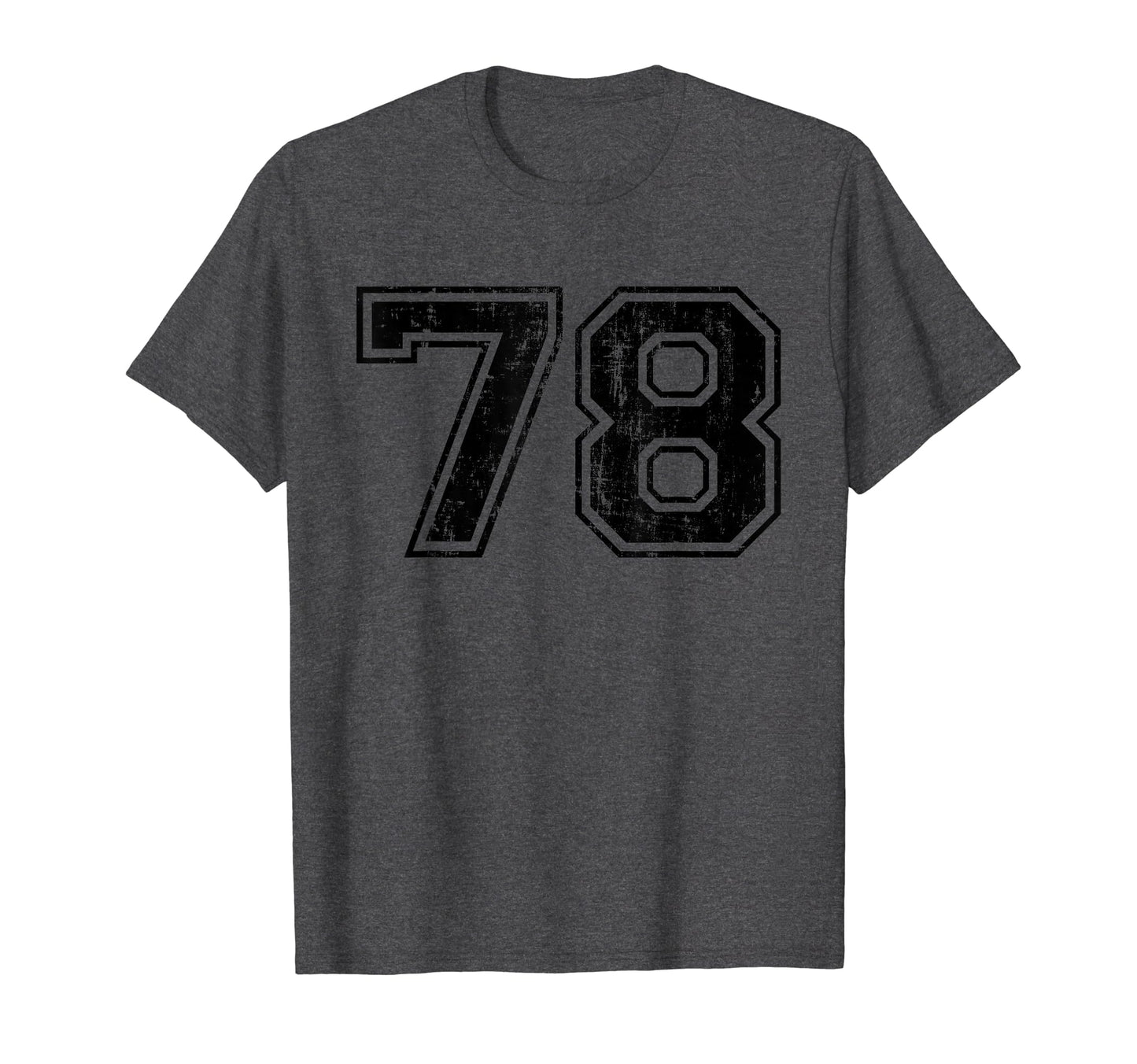 Number 78 Varsity Distressed Sport Team T-Shirt - Graphic Print Unisex - T-Shirt, Sweatshirt, Hoodie