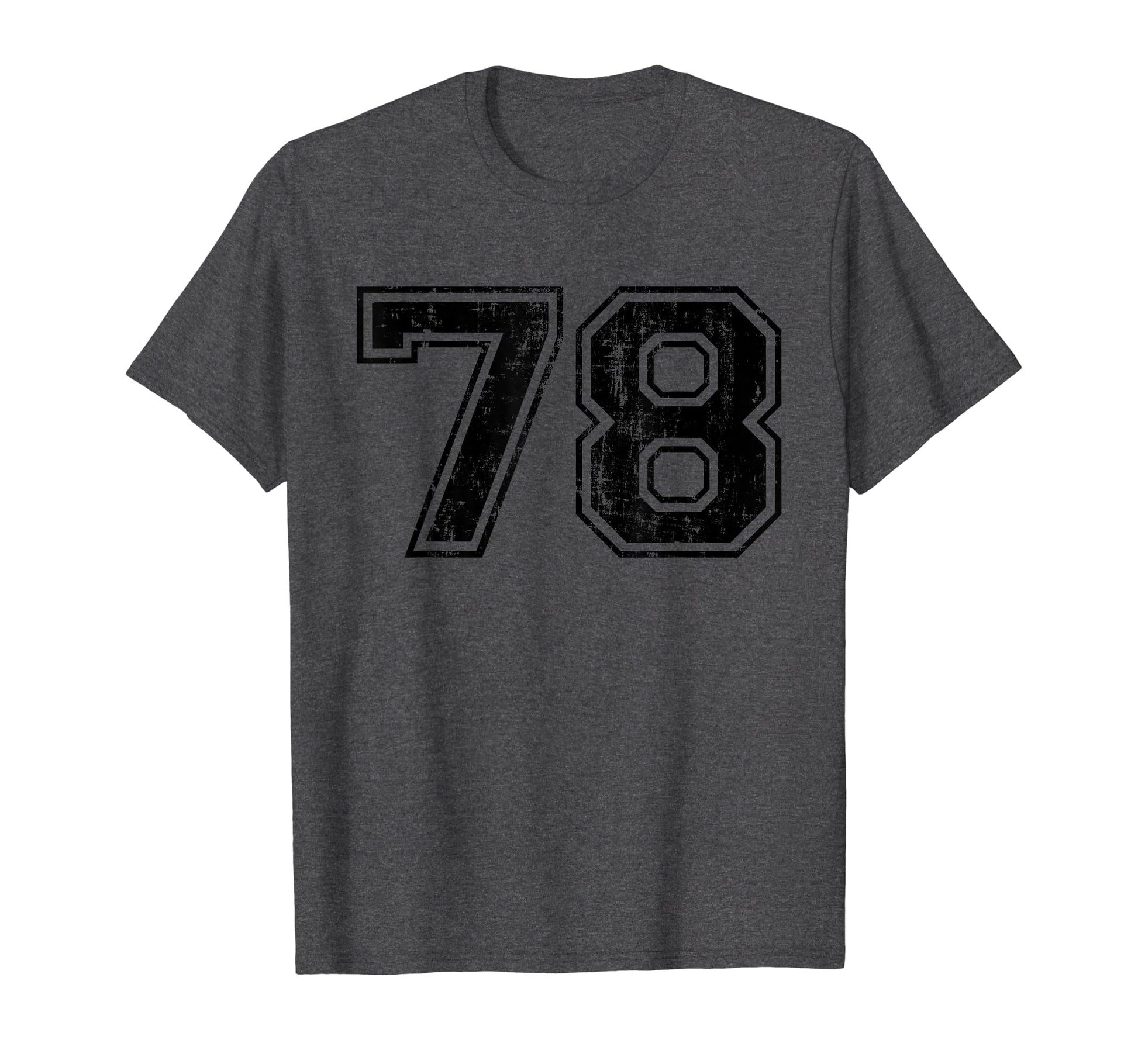 Number 78 Varsity Distressed Sport Team T-Shirt - Graphic Print Unisex - T-Shirt, Sweatshirt, Hoodie