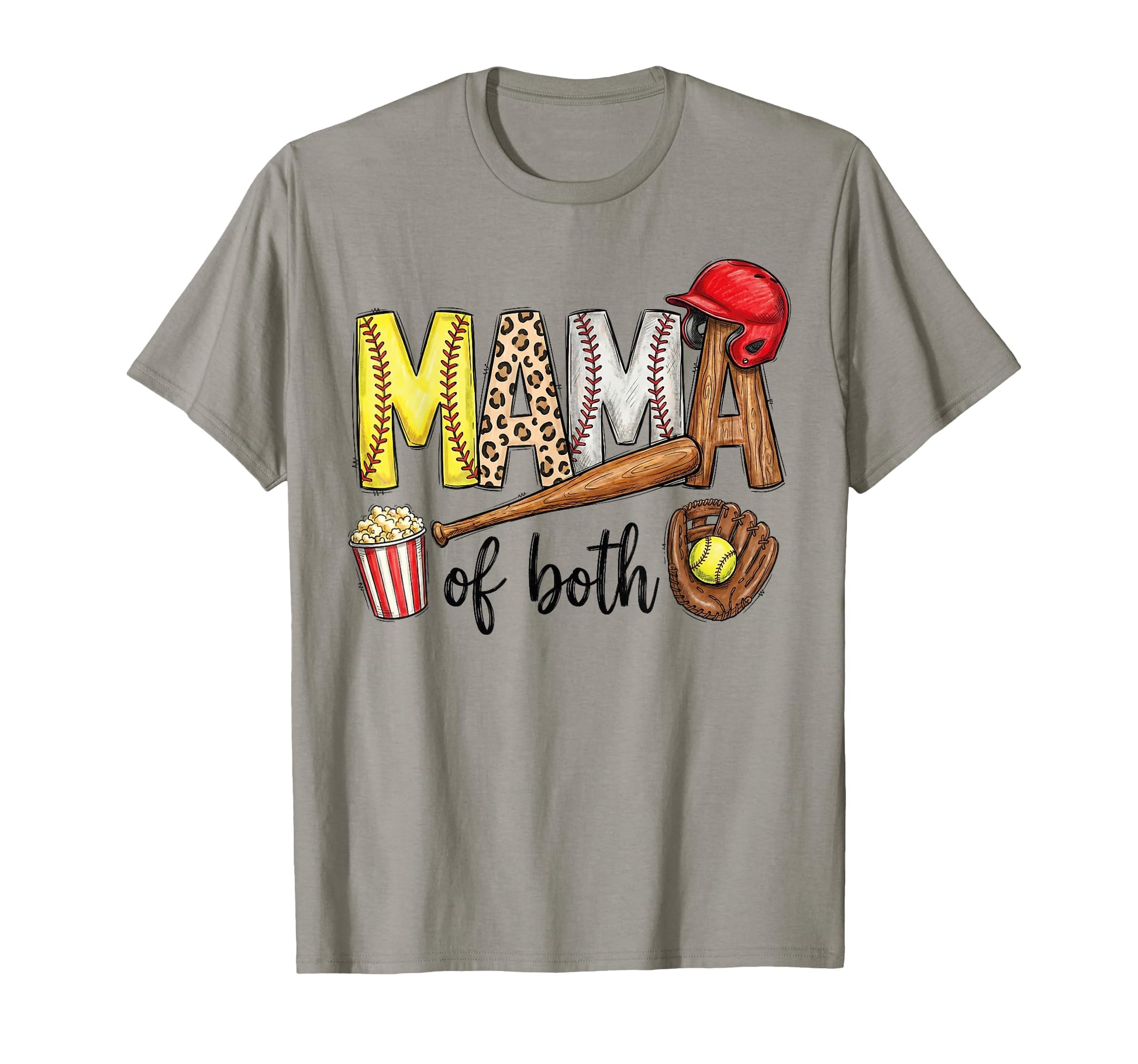 Mama Both Leopard Baseball Softball T-Shirt - Casual Everyday Wear Unisex - T-Shirt, Sweatshirt, Hoodie