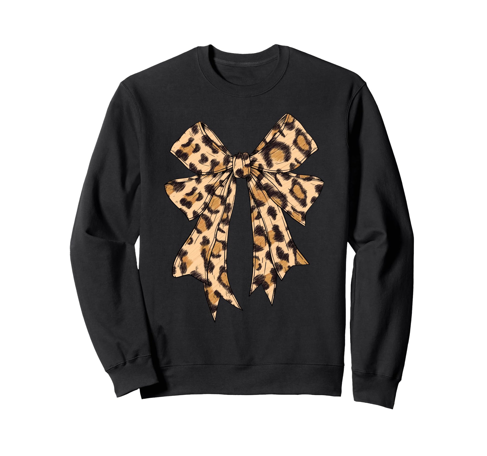 Coquette Bow Leopard Cheetah Trendy Sweatshirt - Trendy Graphic Men Women - T-Shirt, Sweatshirt, Hoodie