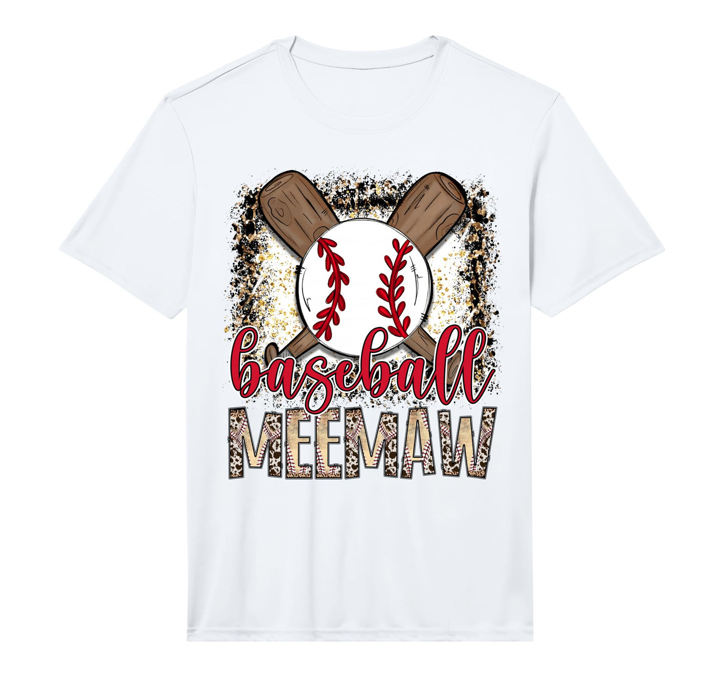 Baseball Meemaw Leopard Proud Ball T-Shirt - Trendy Graphic Men Women - T-Shirt, Sweatshirt, Hoodie