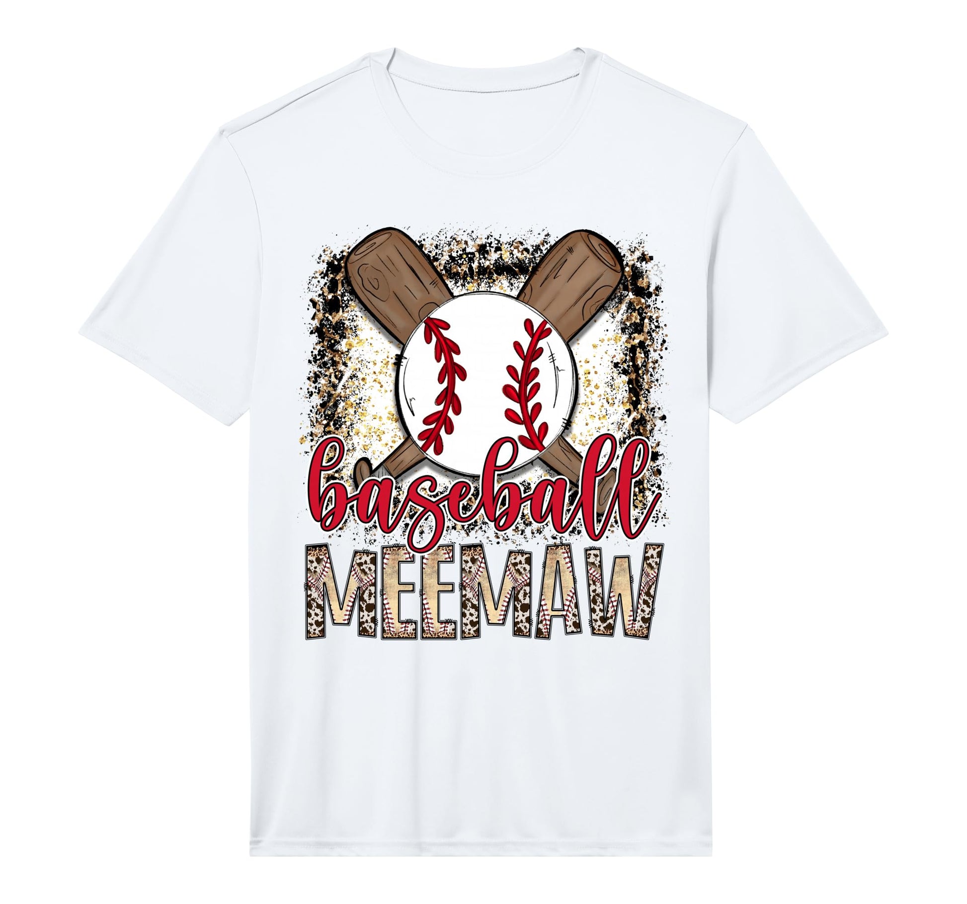 Baseball Meemaw Leopard Proud Ball T-Shirt - Trendy Graphic Men Women - T-Shirt, Sweatshirt, Hoodie