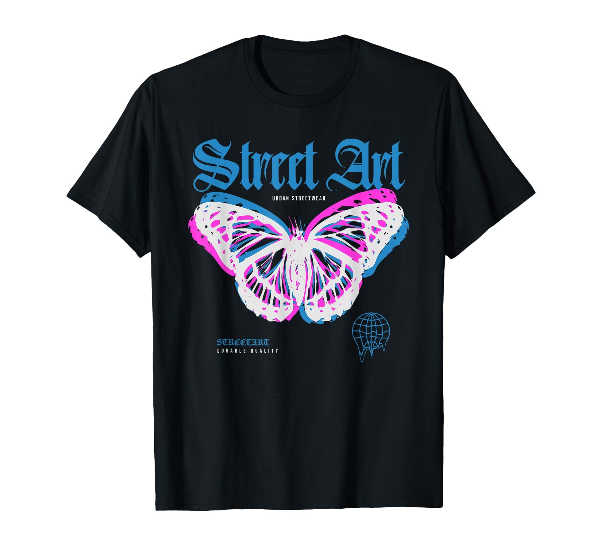 Butterfly Street Art Y2K Grunge Aesthetic T-Shirt - Graphic Print Unisex - T-Shirt, Sweatshirt, Hoodie