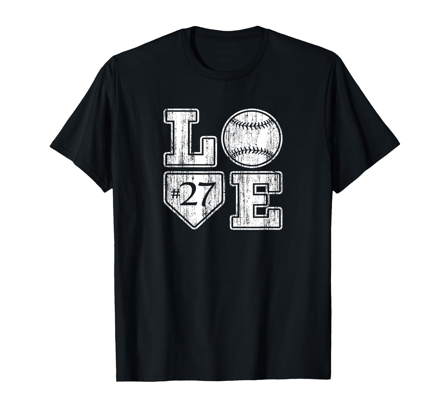Love Baseball Softball Mom Distressed T-Shirt - Novelty Apparel for Adults - T-Shirt, Sweatshirt, Hoodie