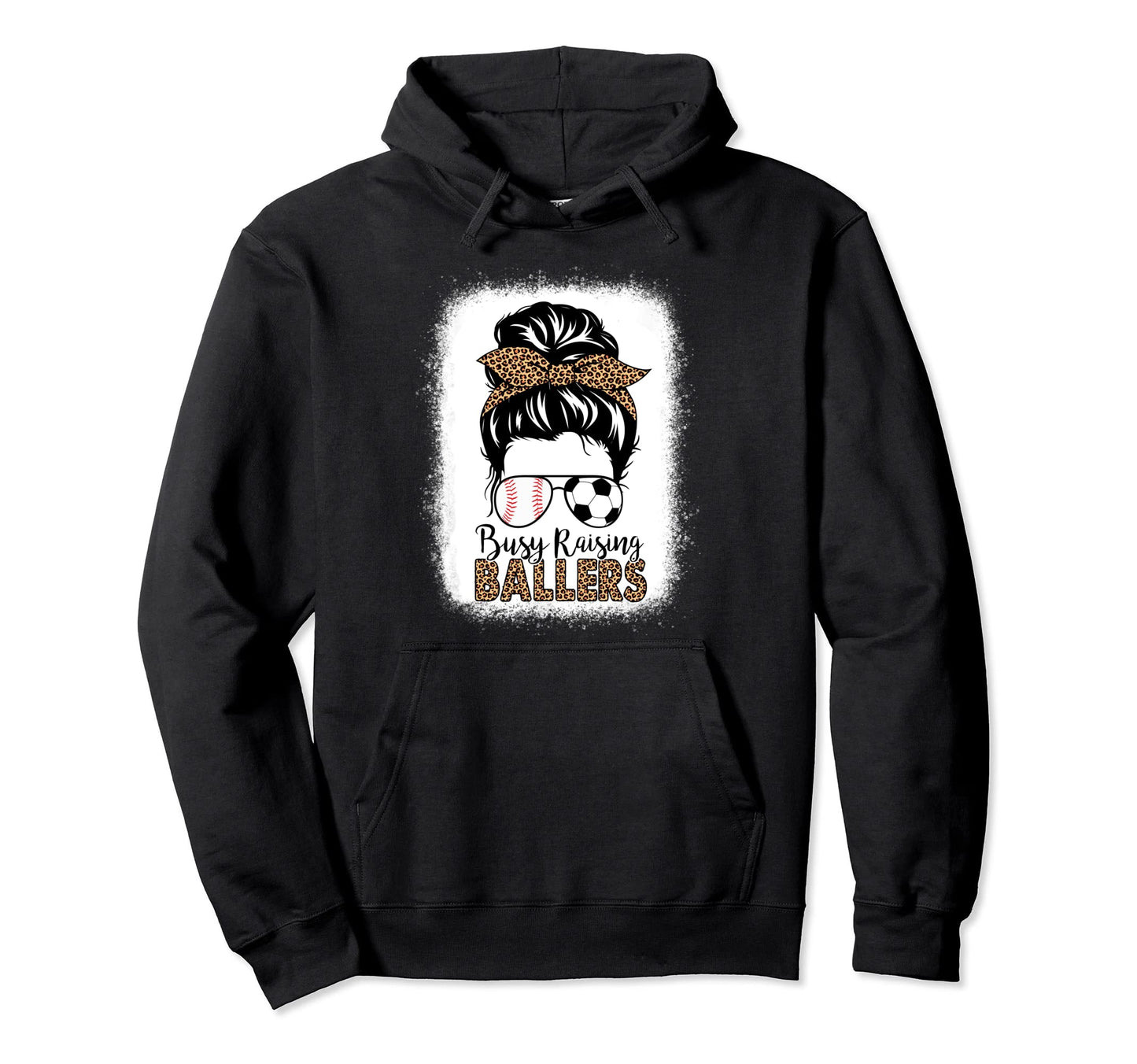 Baseball Soccer Mom Messy Bun Hoodie - Aesthetic Graphic for Adults - T-Shirt, Sweatshirt, Hoodie