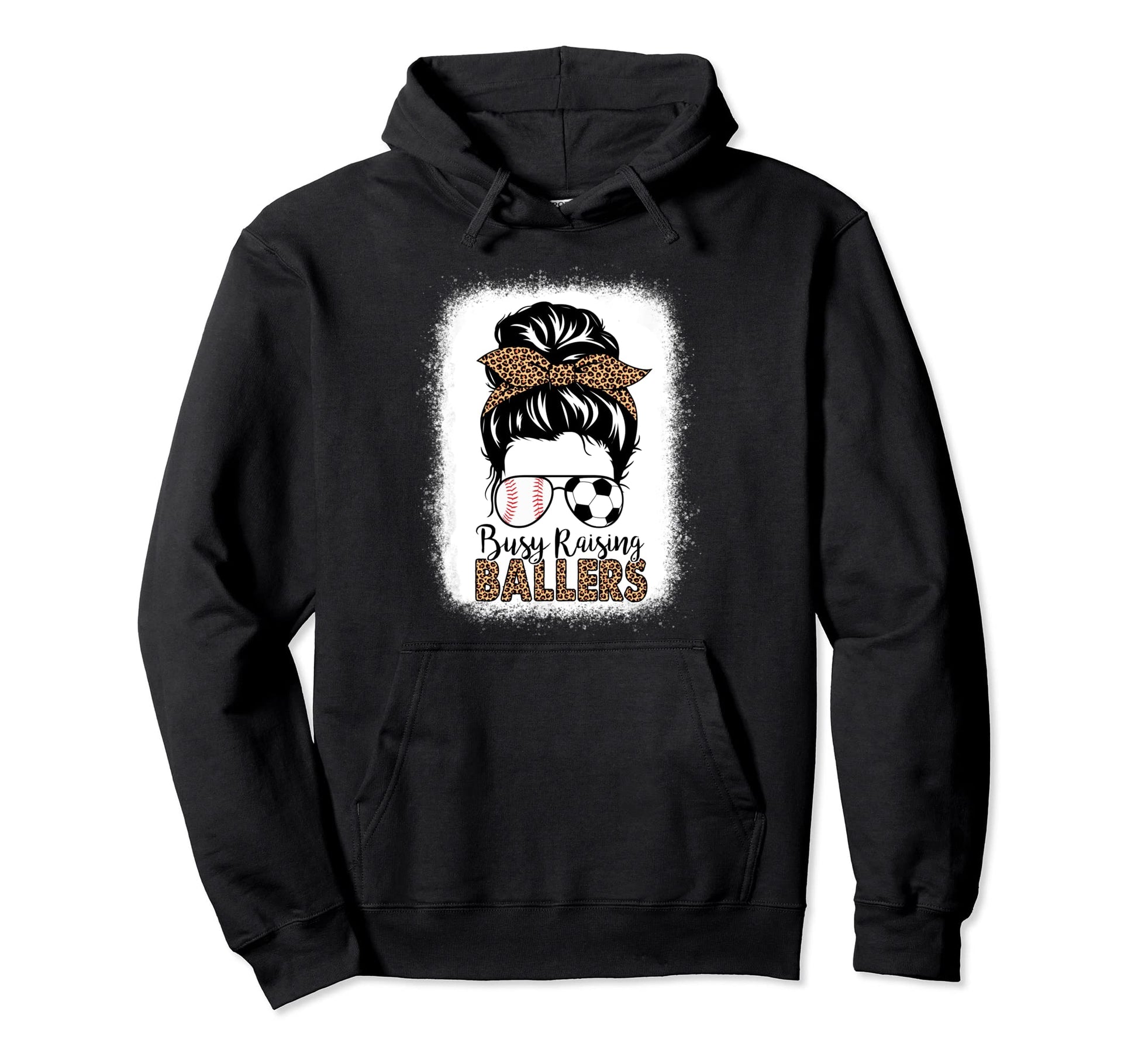 Baseball Soccer Mom Messy Bun Hoodie - Aesthetic Graphic for Adults - T-Shirt, Sweatshirt, Hoodie