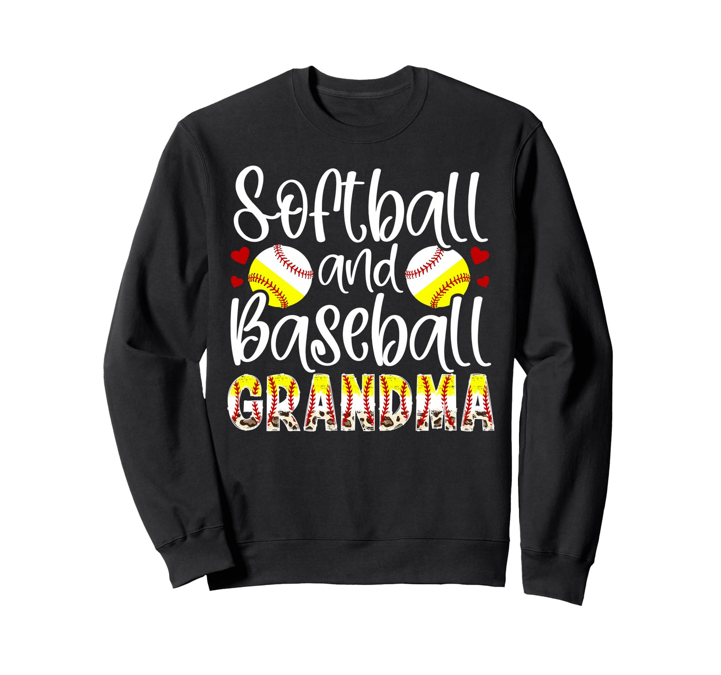 Softball Baseball Grandma Leopard Sweatshirt - Streetwear Style for Adults - T-Shirt, Sweatshirt, Hoodie
