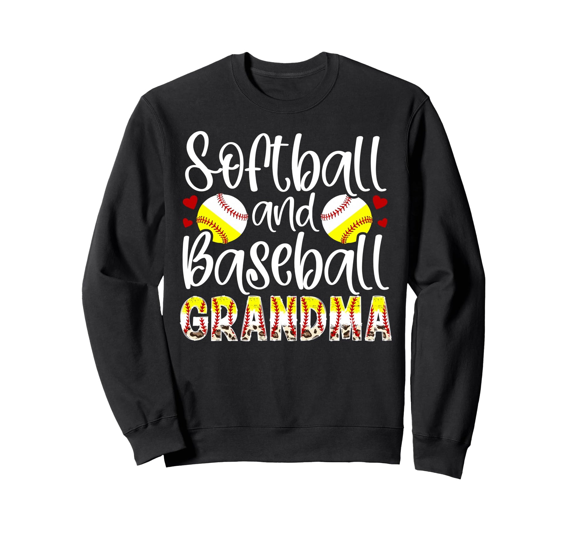 Softball Baseball Grandma Leopard Sweatshirt - Streetwear Style for Adults - T-Shirt, Sweatshirt, Hoodie