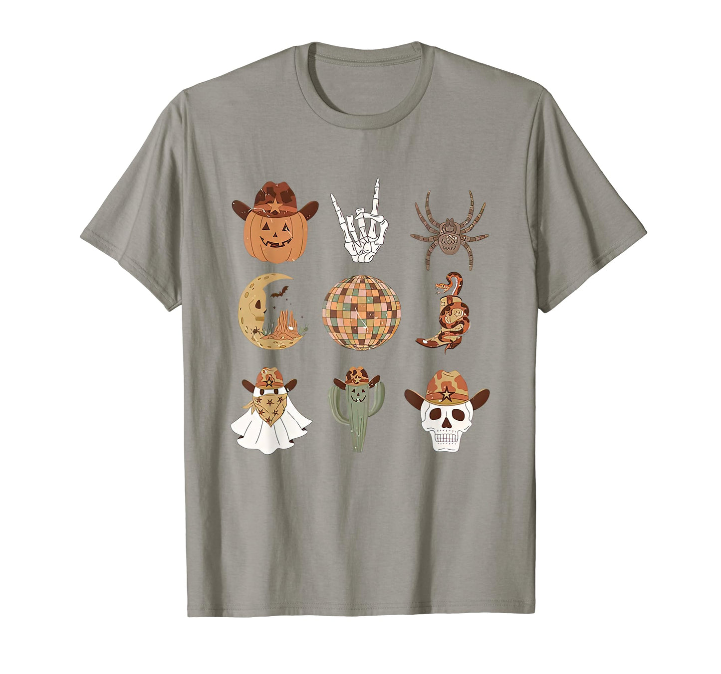 Country Western Halloween Pumpkin Skull T-Shirt - Minimalist Print Unisex - T-Shirt, Sweatshirt, Hoodie