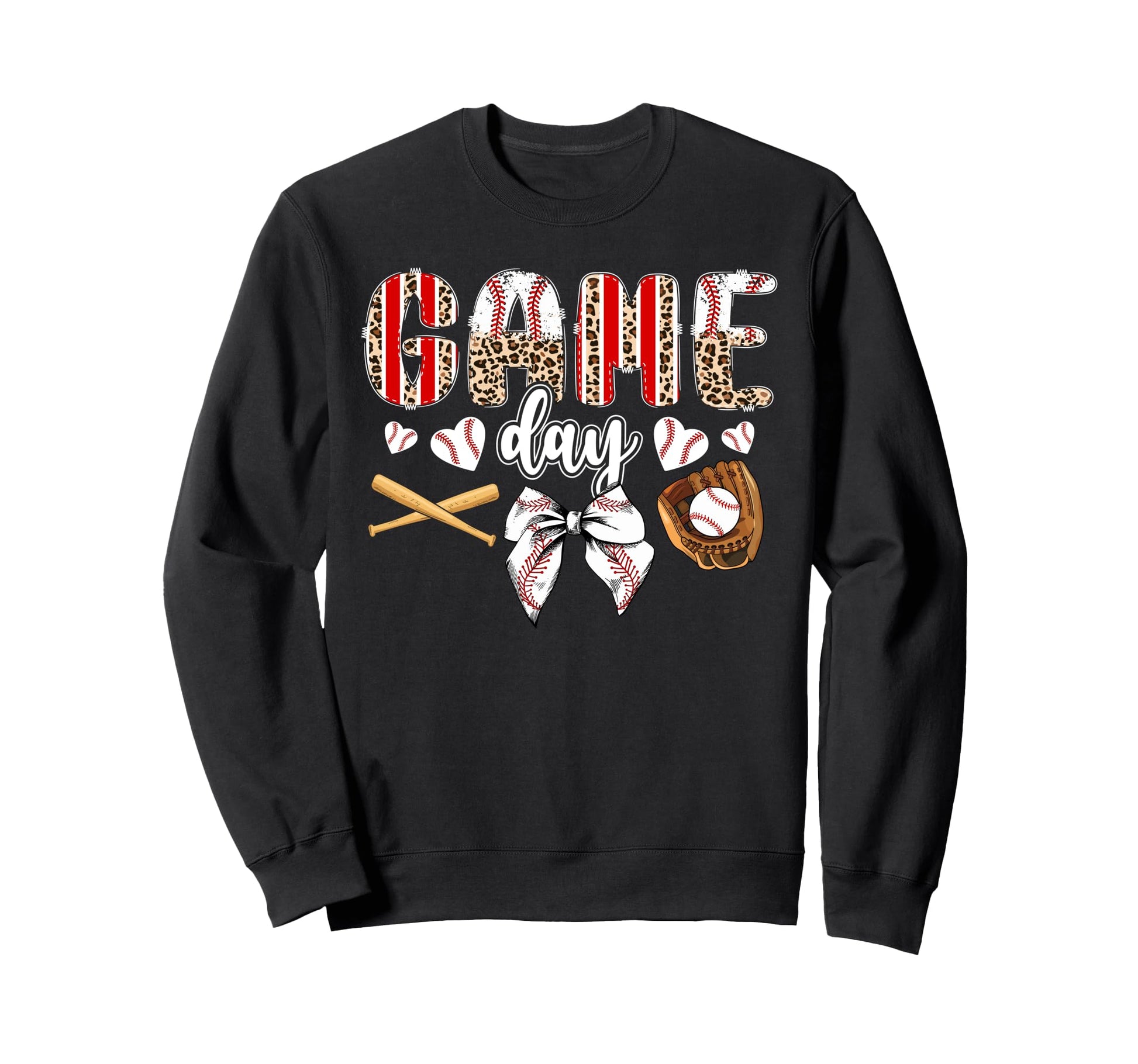 Game Day Baseball Coquette Sweatshirt - Custom Art Print Men Women - T-Shirt, Sweatshirt, Hoodie