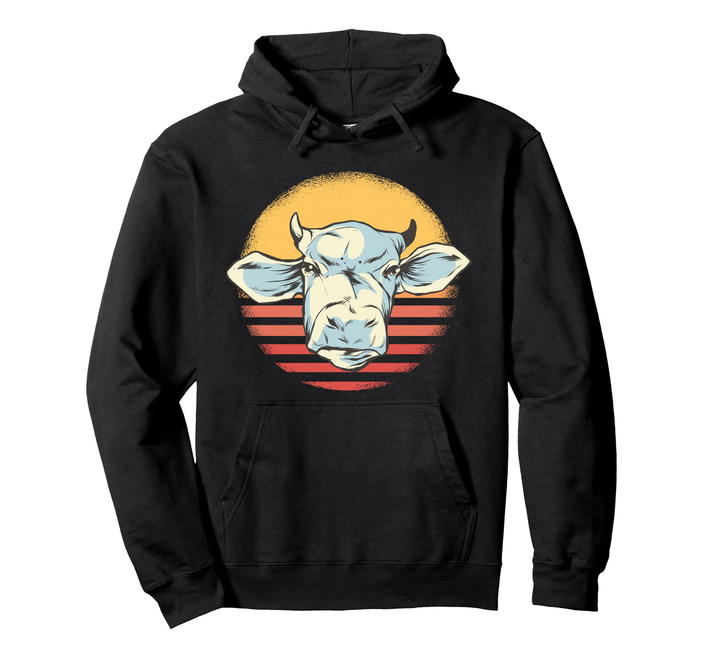 I Just Like Cows Striped Sunset Cow Hoodie - Novelty Apparel for Adults - T-Shirt, Sweatshirt, Hoodie