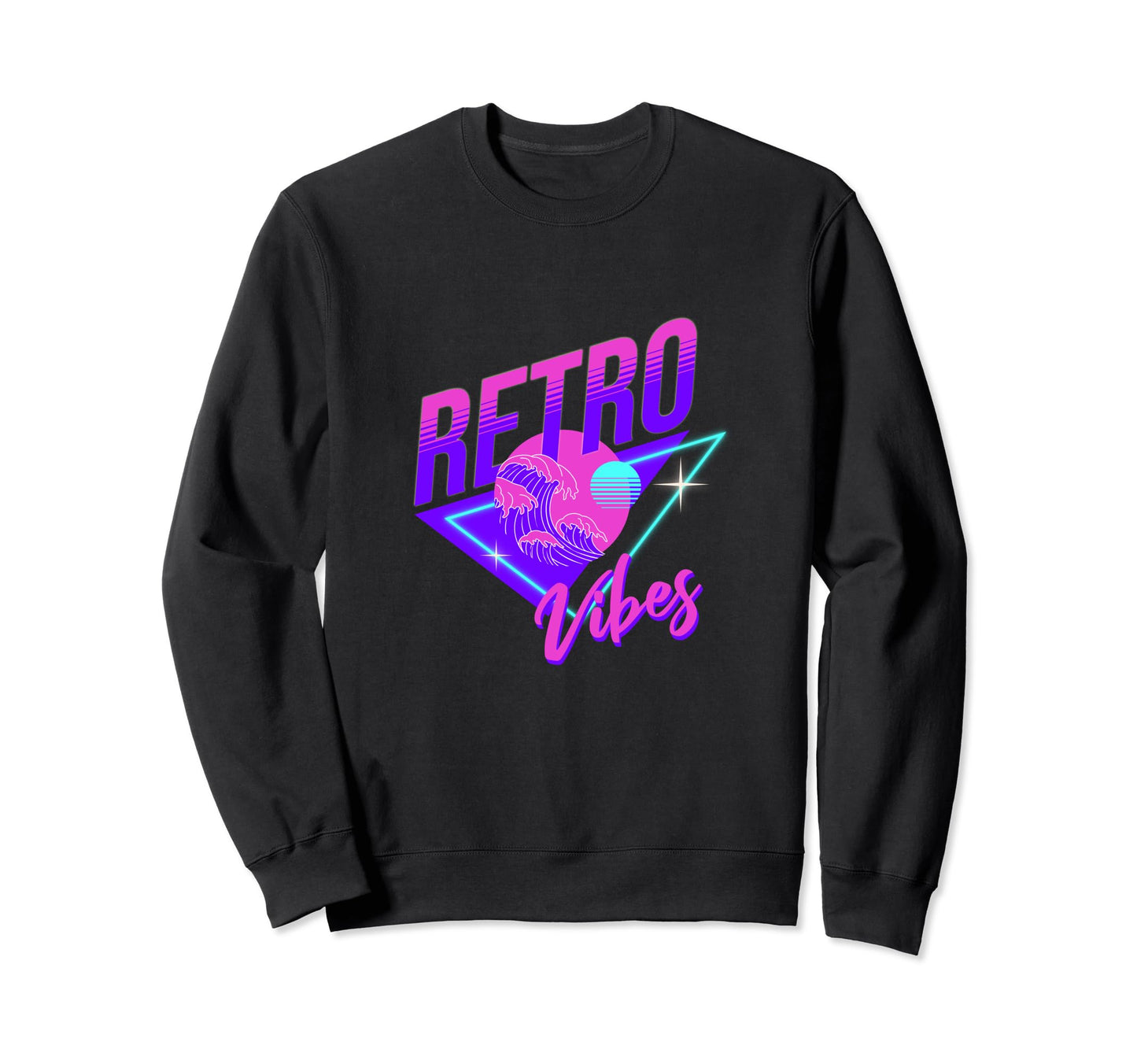 Vibes Synthwave 80S Surfer Wave 80S Sweatshirt - Unique Graphic for Adults - T-Shirt, Sweatshirt, Hoodie