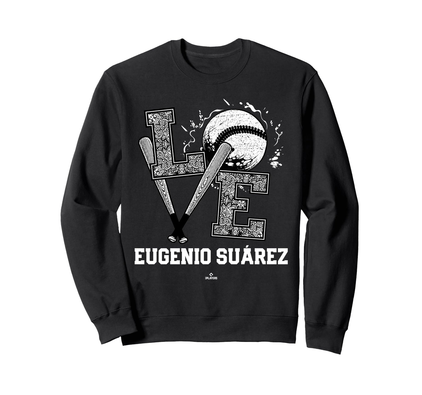 Distressed Baseball Love Eugenio Sweatshirt - Novelty Apparel for Adults - T-Shirt, Sweatshirt, Hoodie