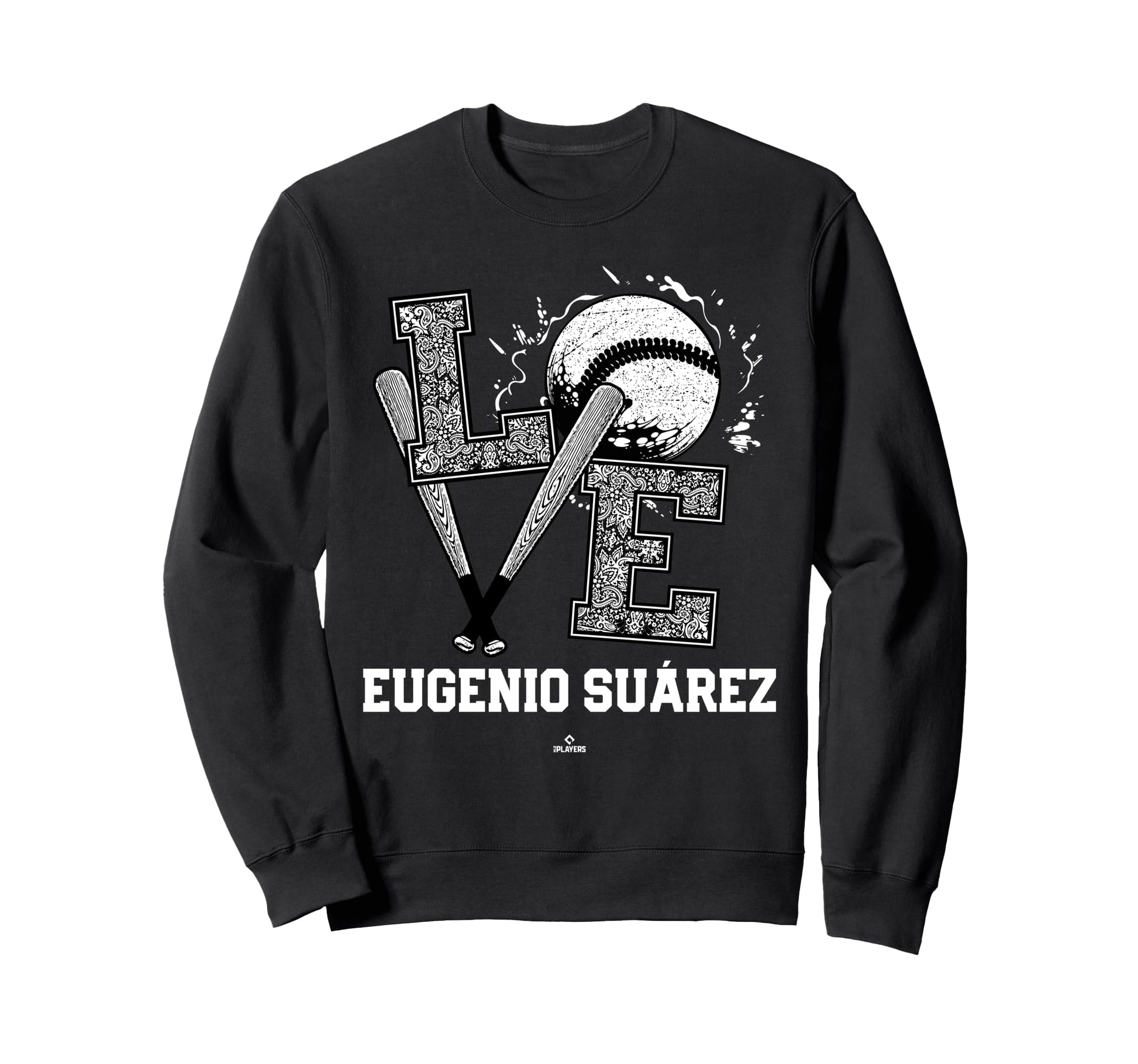 Distressed Baseball Love Eugenio Sweatshirt - Novelty Apparel for Adults - T-Shirt, Sweatshirt, Hoodie