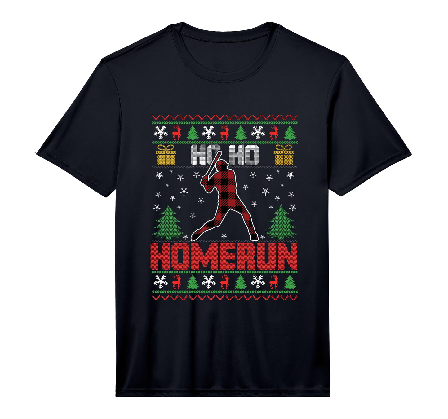 Ho Ho Homerun Sports Player Baseball T-Shirt - Unique Graphic for Adults - T-Shirt, Sweatshirt, Hoodie