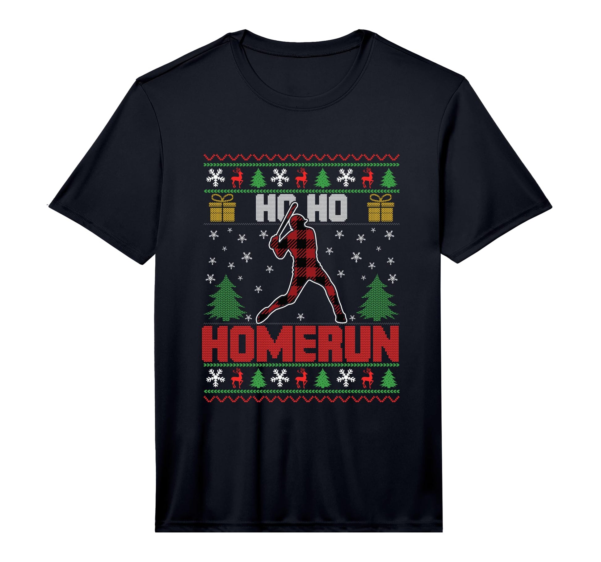 Ho Ho Homerun Sports Player Baseball T-Shirt - Unique Graphic for Adults - T-Shirt, Sweatshirt, Hoodie