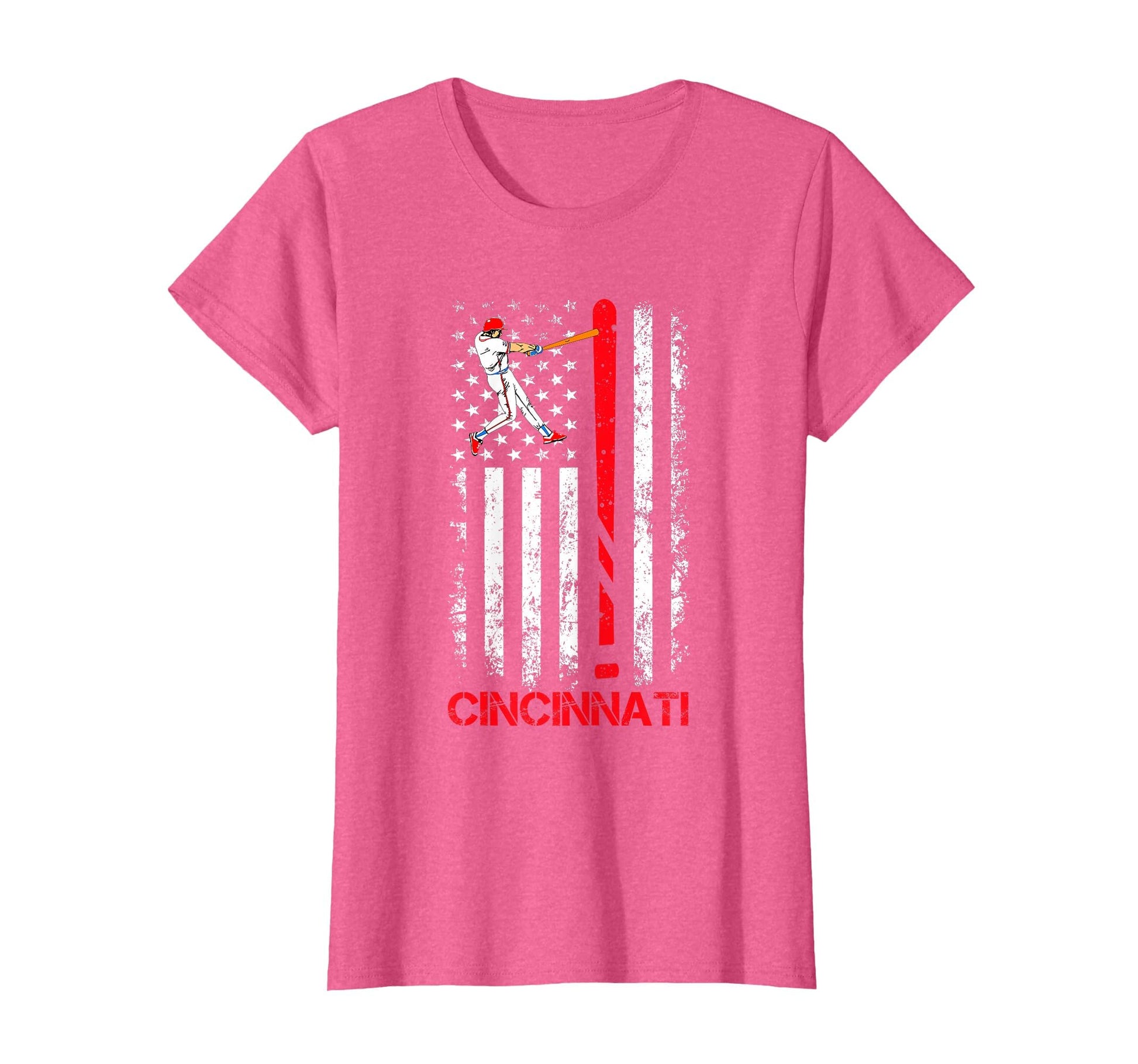 Cincinnati Baseball American Us Flag T-Shirt - Unique Graphic for Adults - T-Shirt, Sweatshirt, Hoodie