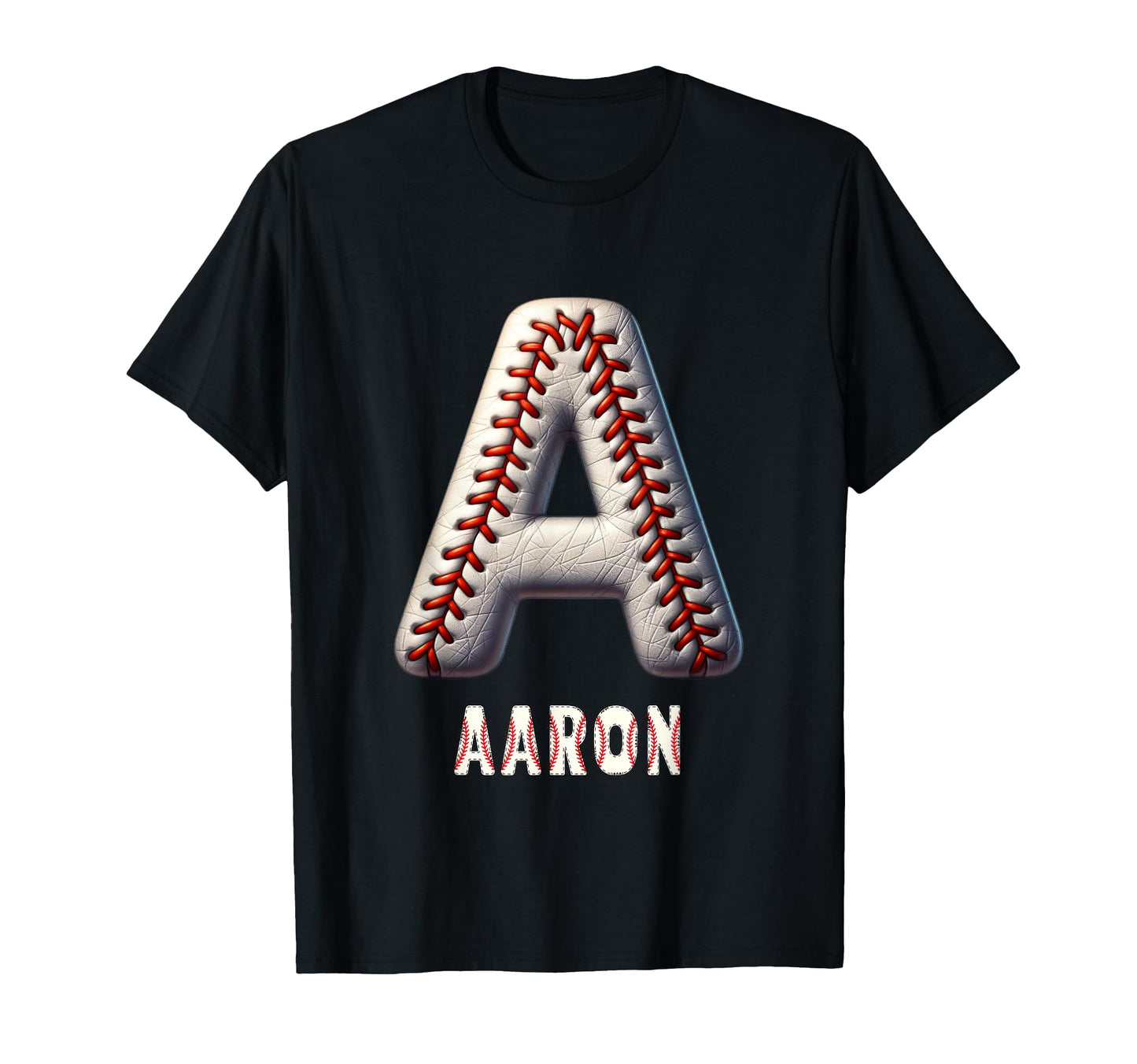Baseball Home Run Aaron Initial Letter T-Shirt - Graphic Print Men Women - T-Shirt, Sweatshirt, Hoodie
