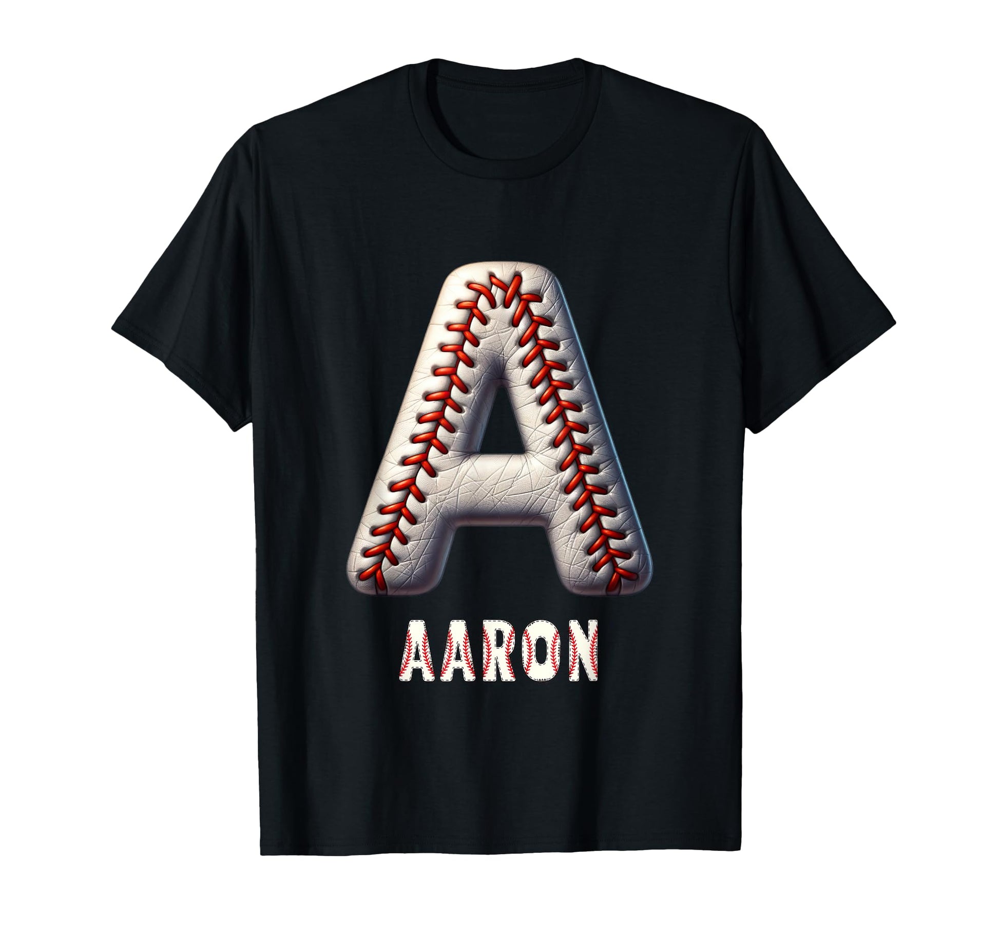 Baseball Home Run Aaron Initial Letter T-Shirt - Graphic Print Men Women - T-Shirt, Sweatshirt, Hoodie