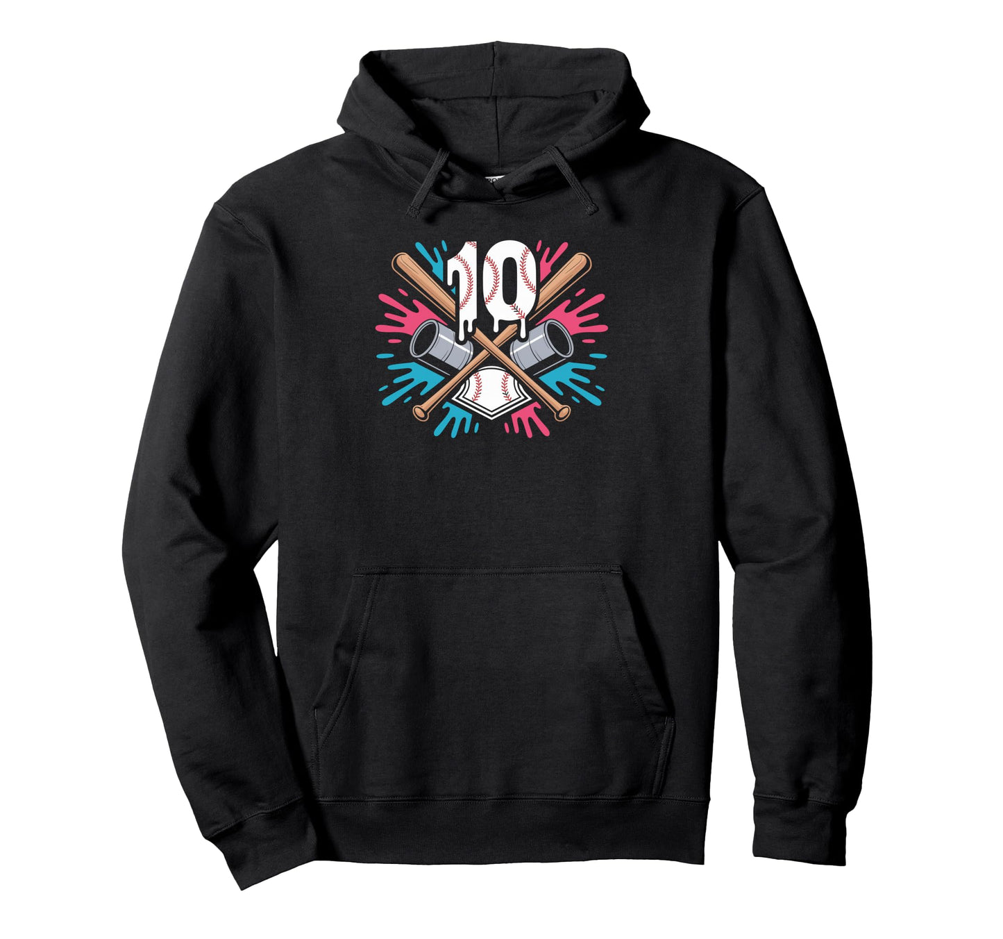 10Th Birthday Baseball Theme Party Day Hoodie - Trendy Graphic for Adults - T-Shirt, Sweatshirt, Hoodie
