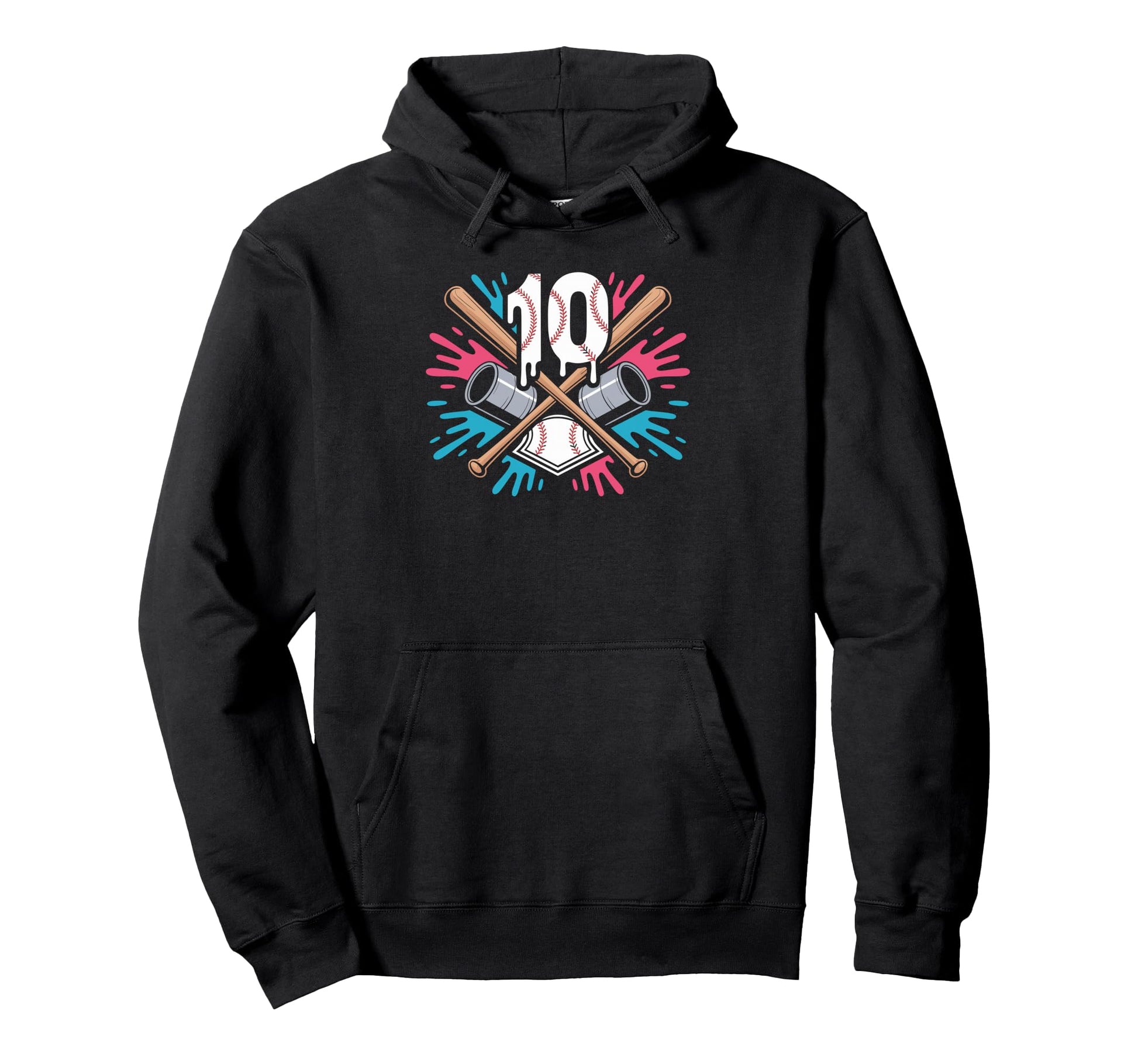 10Th Birthday Baseball Theme Party Day Hoodie - Trendy Graphic for Adults - T-Shirt, Sweatshirt, Hoodie