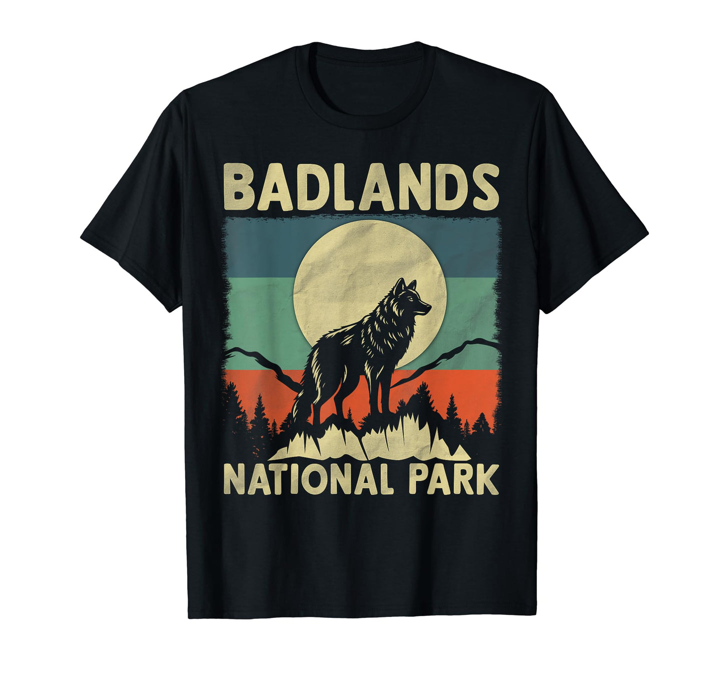Wolf Badlands National Park T-Shirt - Fun Novelty Design for Adults - T-Shirt, Sweatshirt, Hoodie