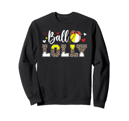 Ball Lolly Leopard Softball Sweatshirt - Trendy Graphic for Adults - T-Shirt, Sweatshirt, Hoodie