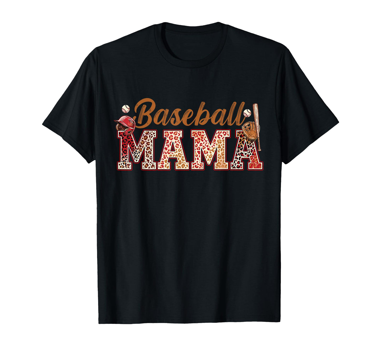 Baseball Mama Leopard Mothers Day Game T-Shirt - Graphic Print for Adults - T-Shirt, Sweatshirt, Hoodie