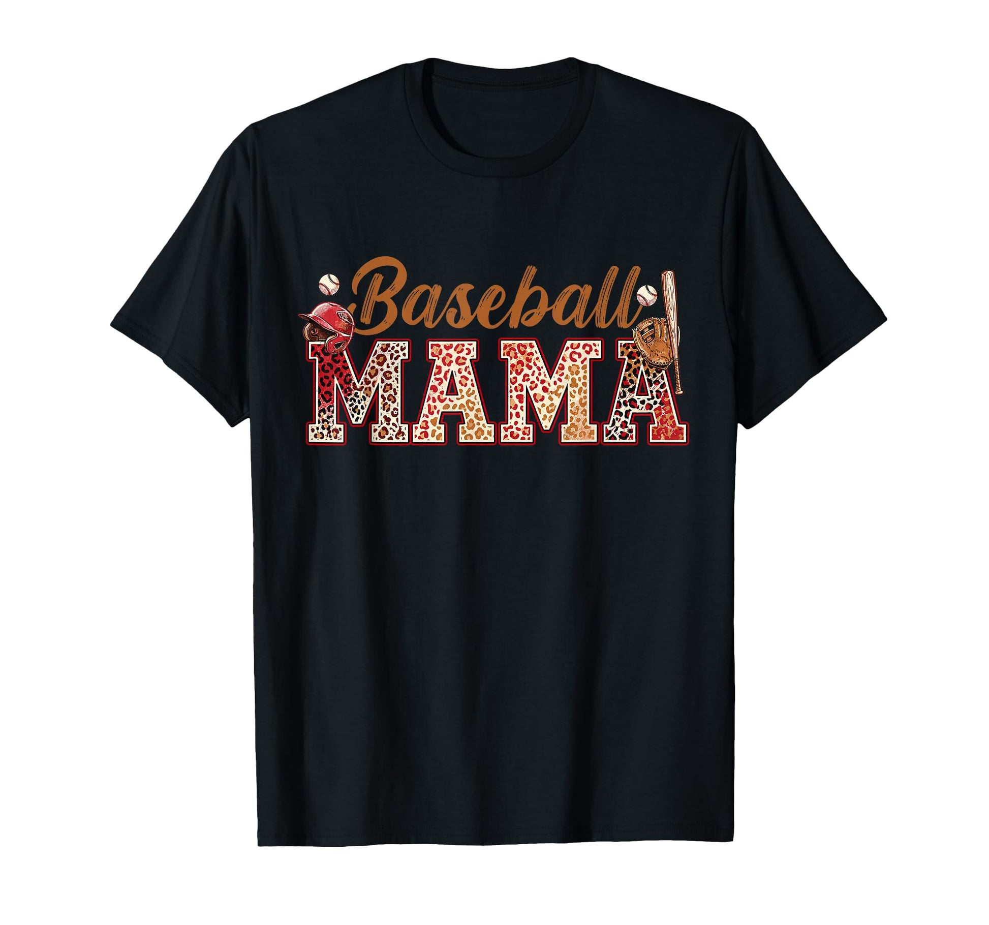 Baseball Mama Leopard Mothers Day Game T-Shirt - Graphic Print for Adults - T-Shirt, Sweatshirt, Hoodie