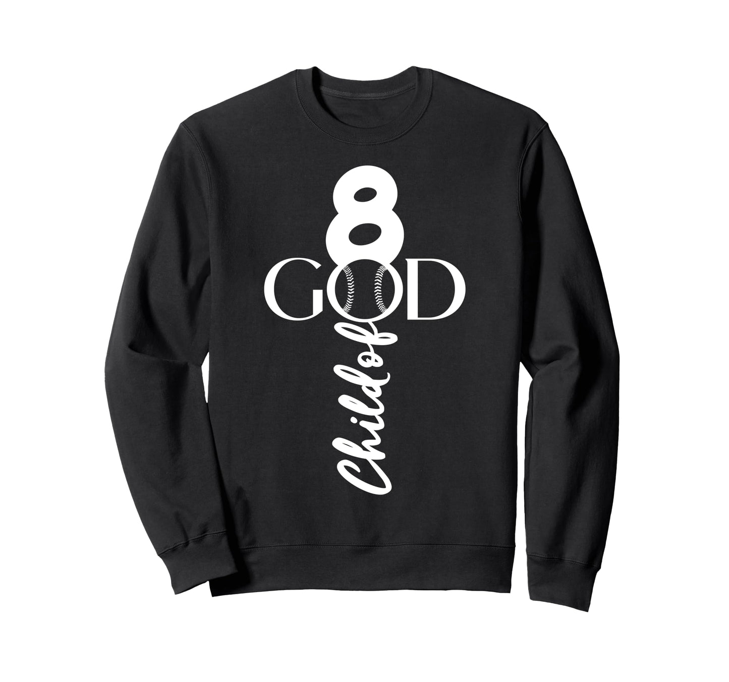 Baseball Jesus 8 Years Child God Sweatshirt - Minimalist Print for Adults - T-Shirt, Sweatshirt, Hoodie