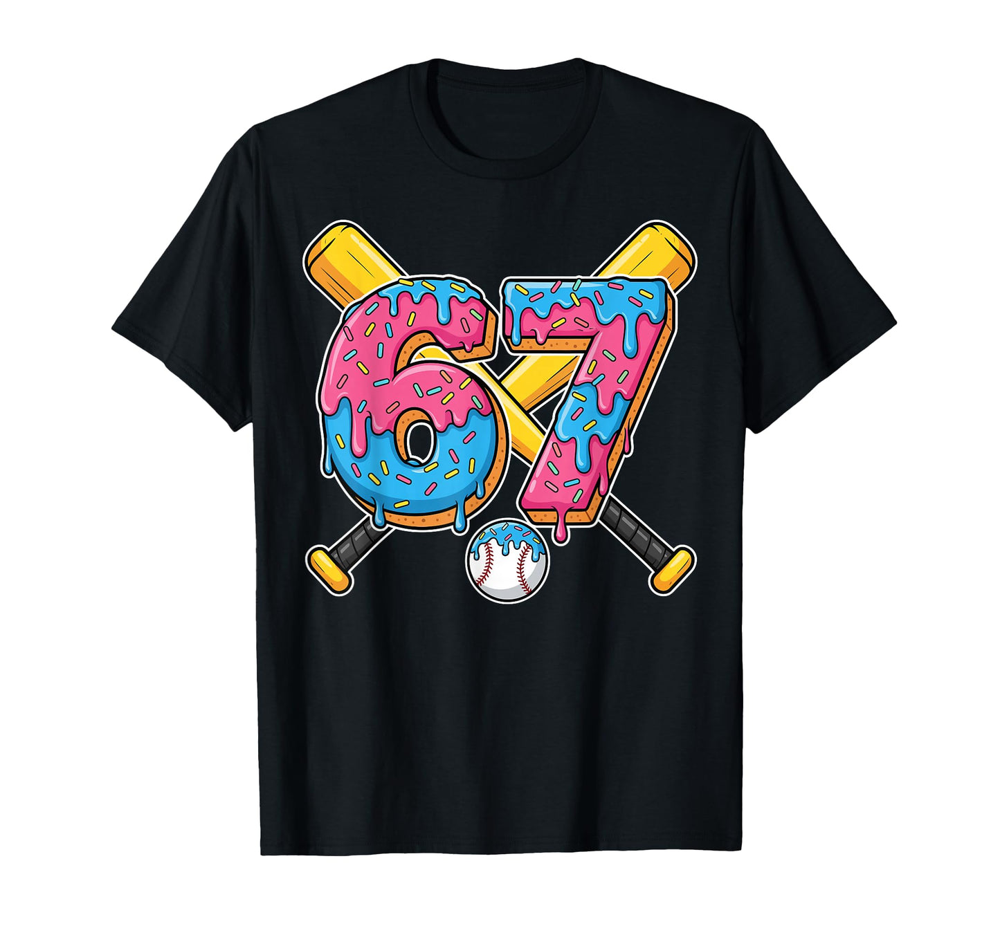 Baseball Drip Number 67 Player T-Shirt - Casual Everyday Wear for Adults - T-Shirt, Sweatshirt, Hoodie