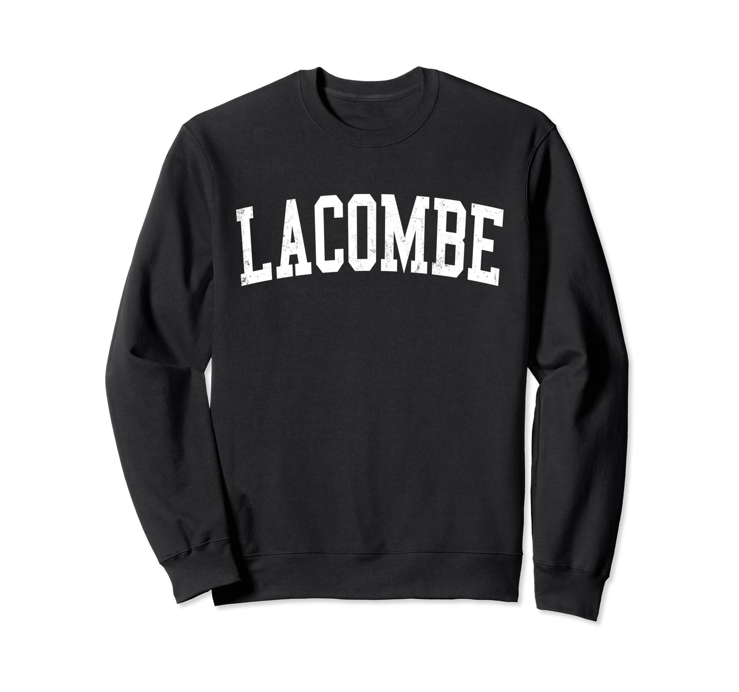 Lacombe La Distressed White Varsity Sweatshirt - Custom Art Print Unisex - T-Shirt, Sweatshirt, Hoodie